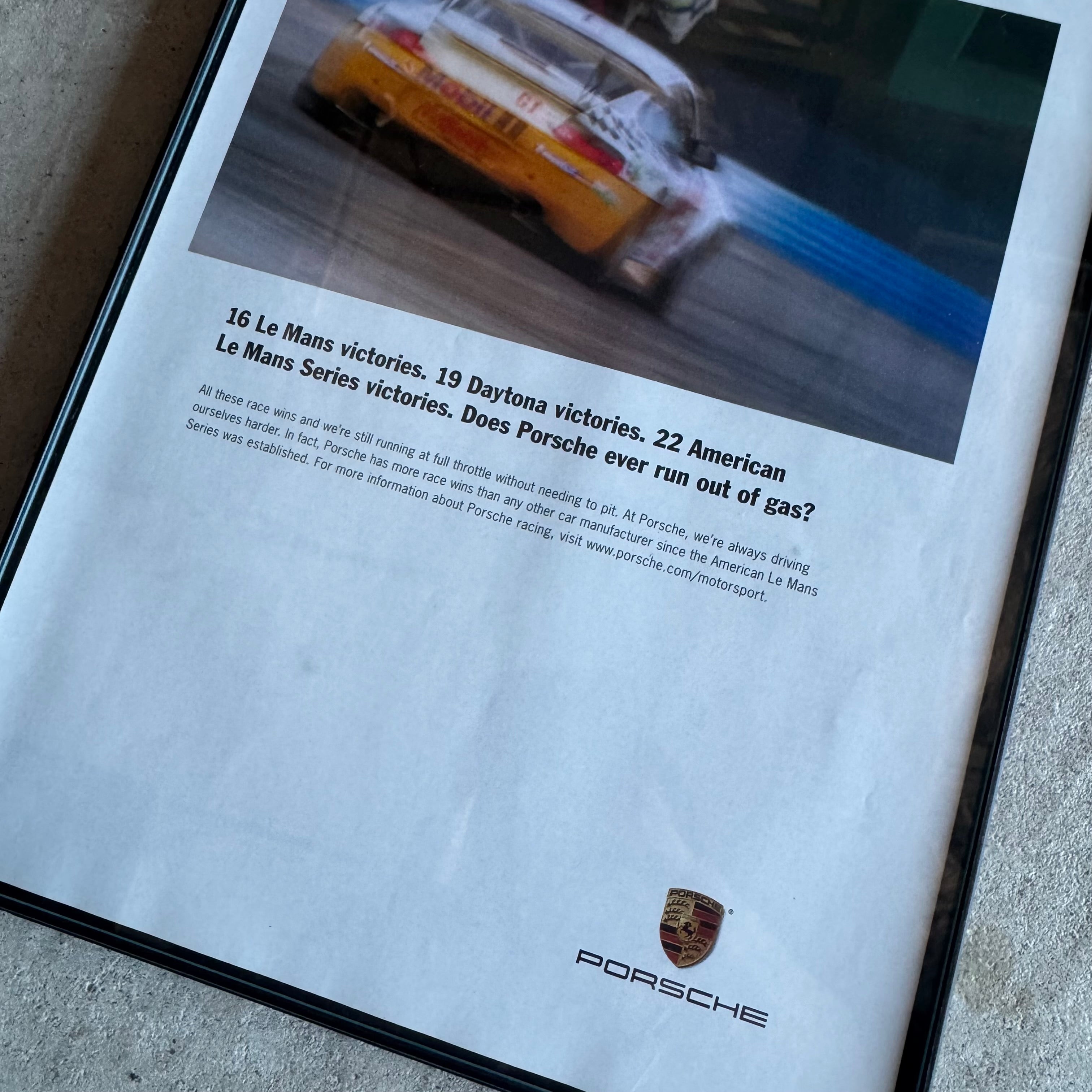 2002 Porsche GT3 Endurance Victories Framed Advertisement