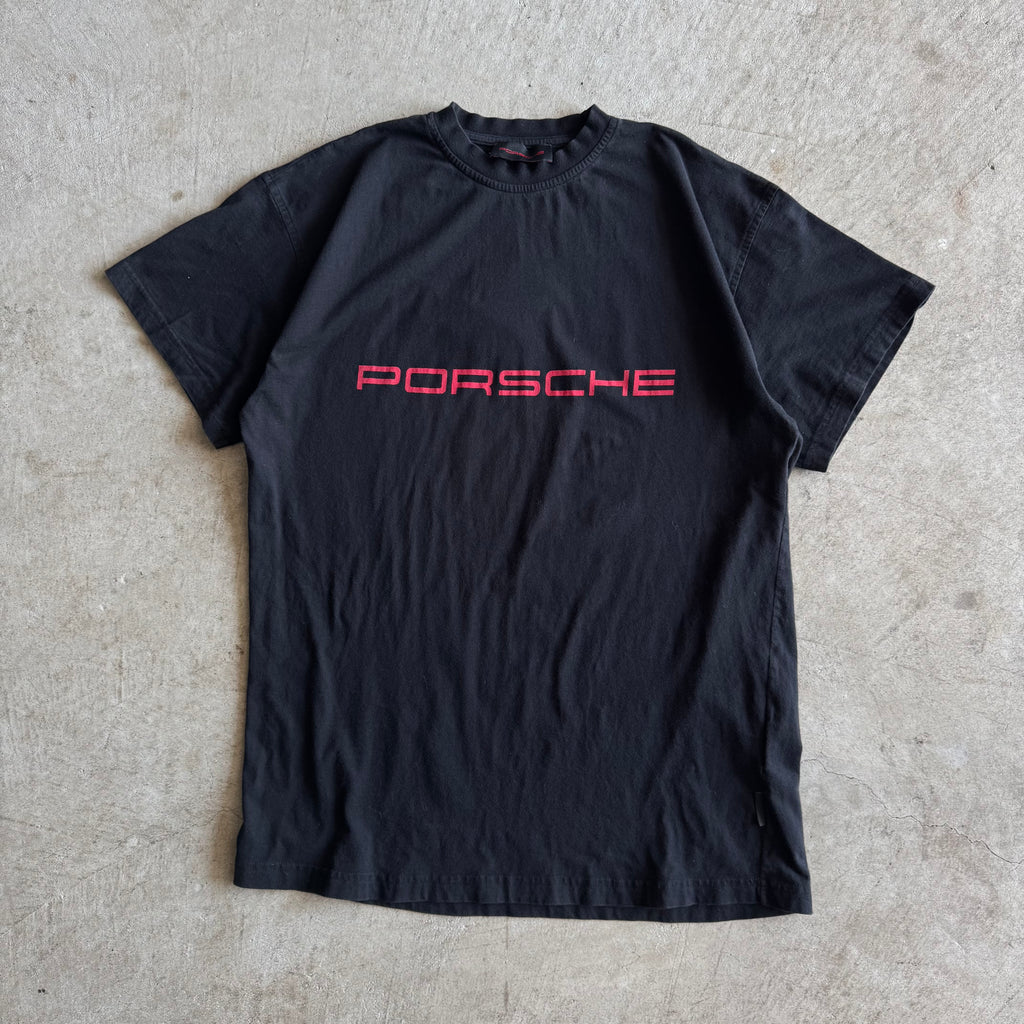 90s Porsche Selection Spellout Black T Shirt (XL)