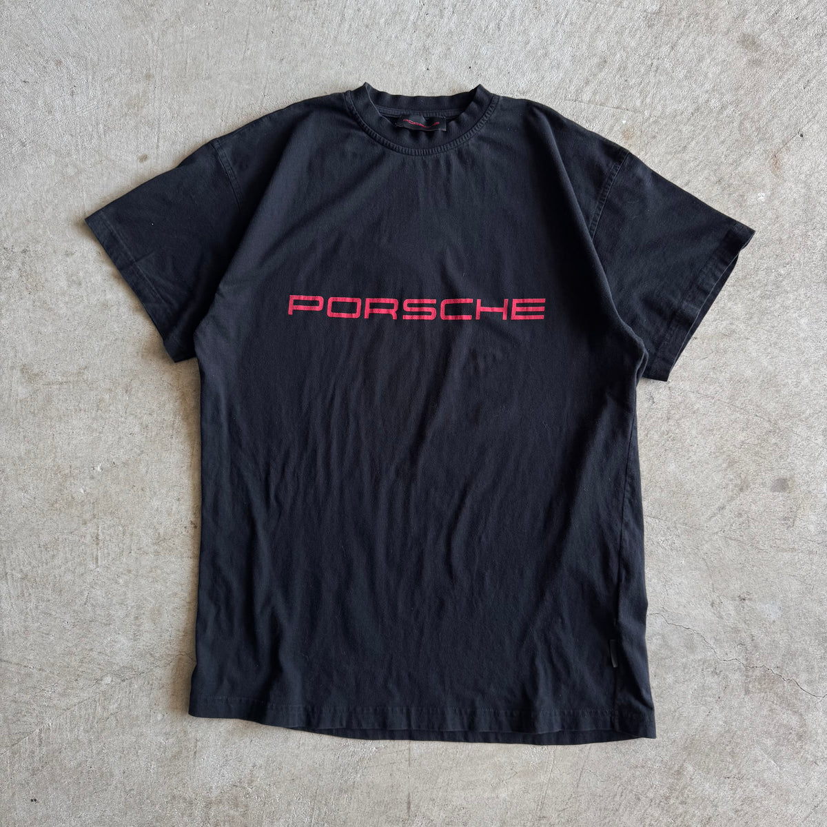 90s Porsche Selection Spellout Black T Shirt (XL)