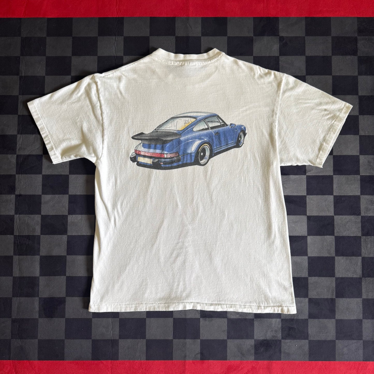Vintage 90s Porsche 911 White T-Shirt Large