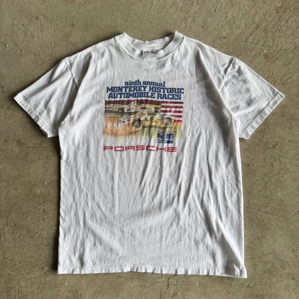 90s Porsche Monterey Historic Races White T Shirt (XL)