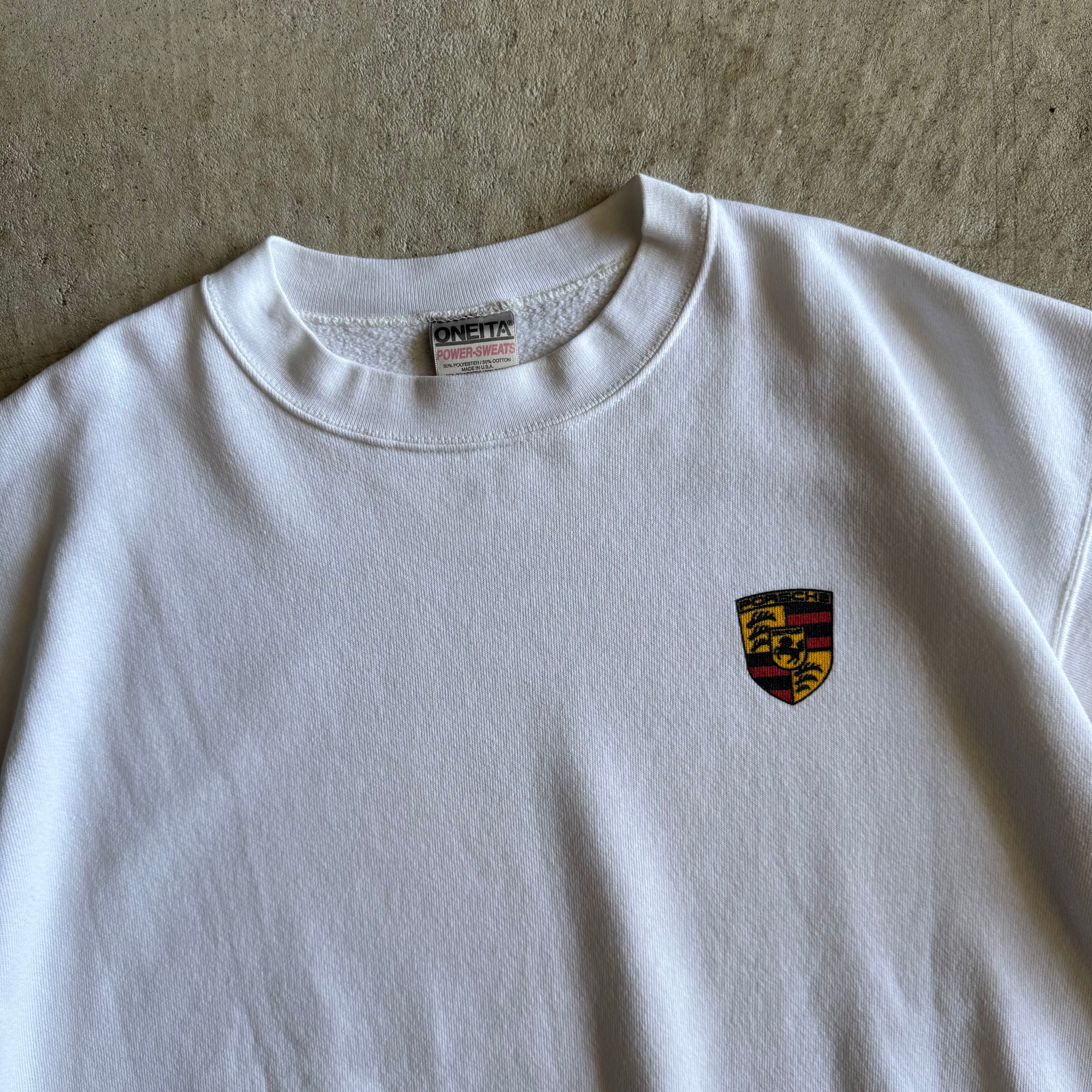 90s Porsche 993 Carrera White Crewneck Sweater (L)
