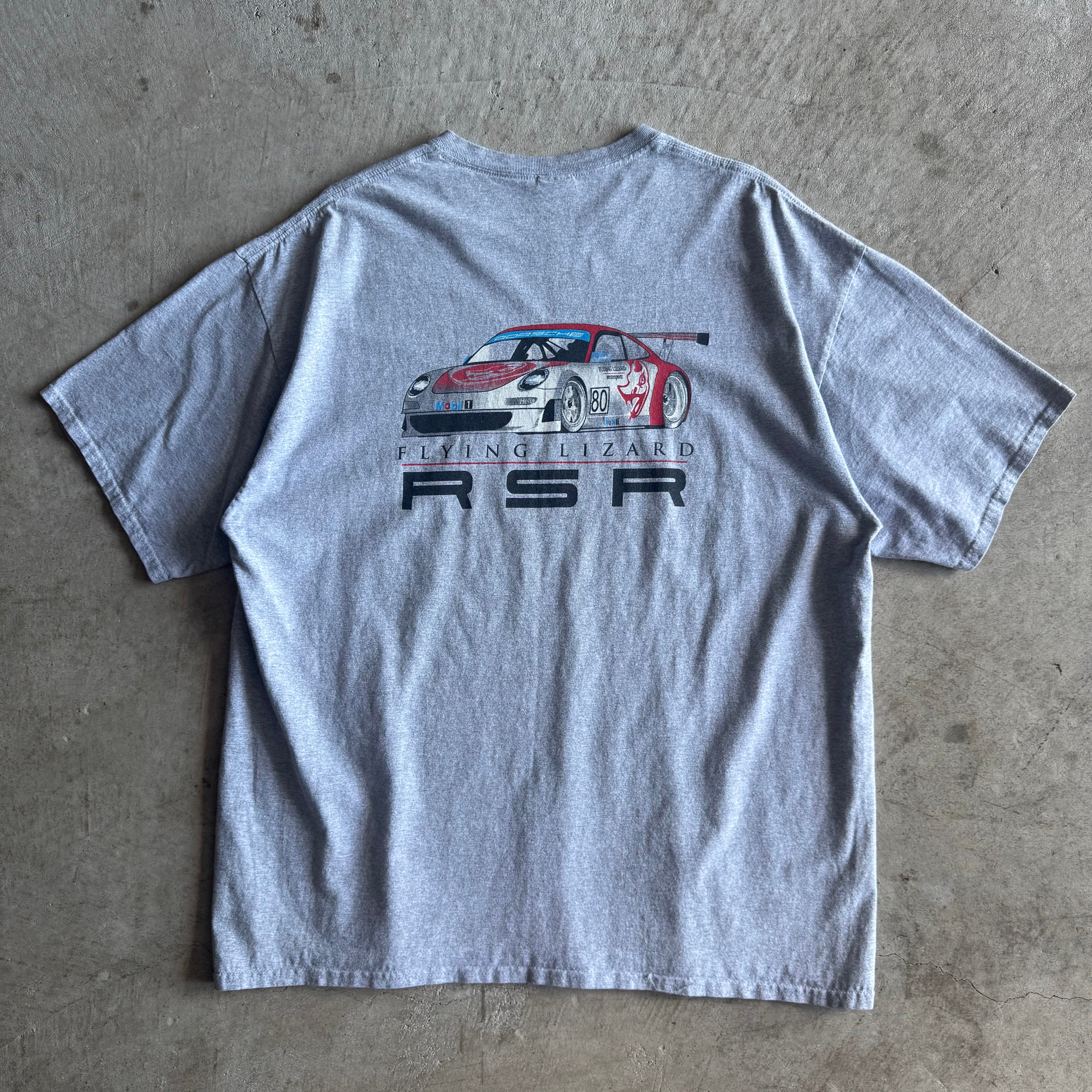 2000s Porsche Flying Lizard RSR Grey T Shirt (XXL)