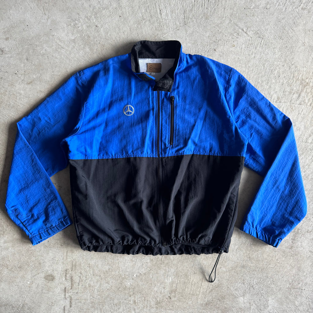 90s Mercedes Benz Black Blue 3M Work Jacket (XL)