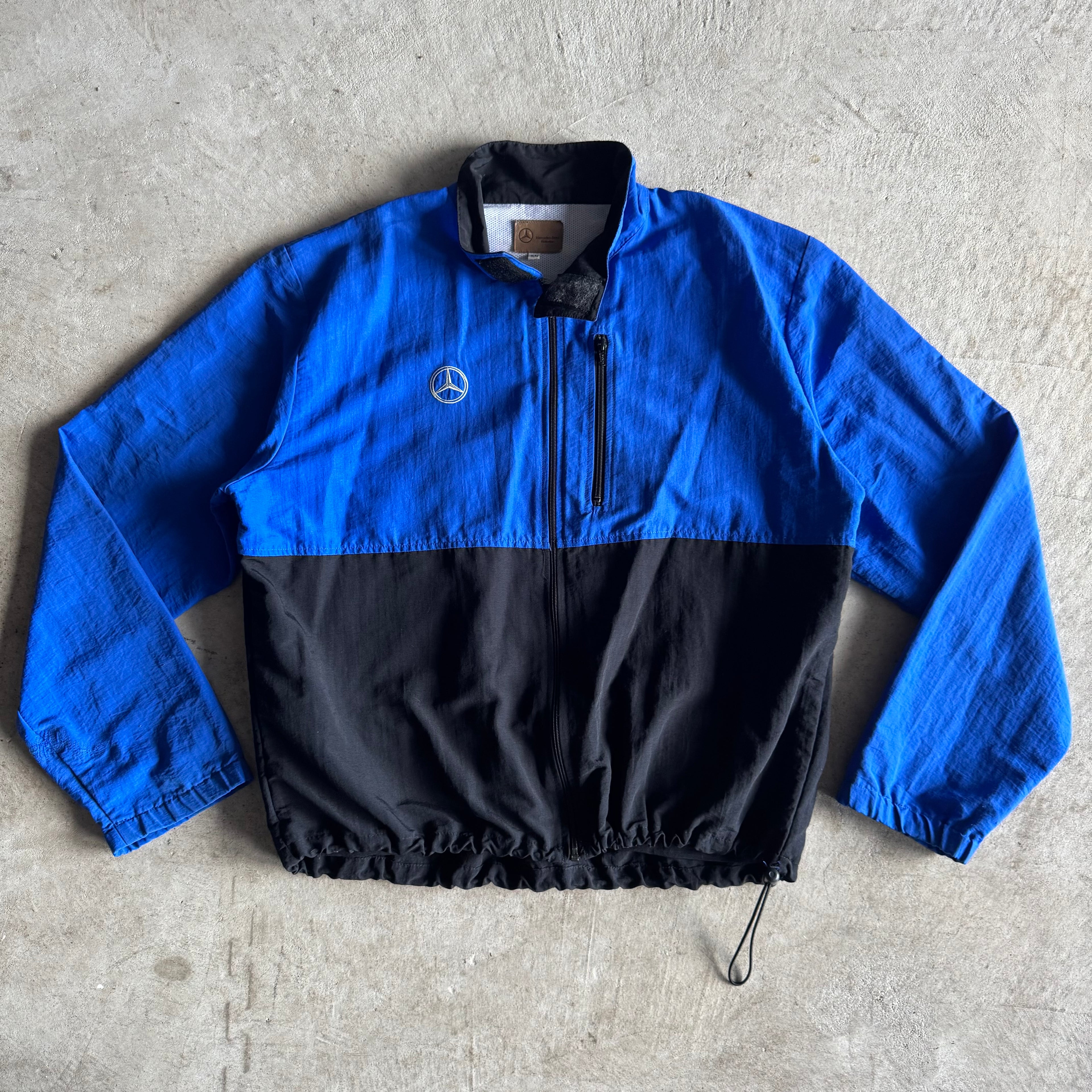 90s Mercedes Benz Black Blue 3M Work Jacket (XL)