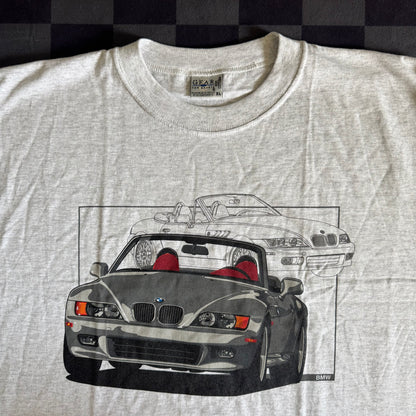 Vintage 90s BMW Z3 Roadster Grey T Shirt Size XL
