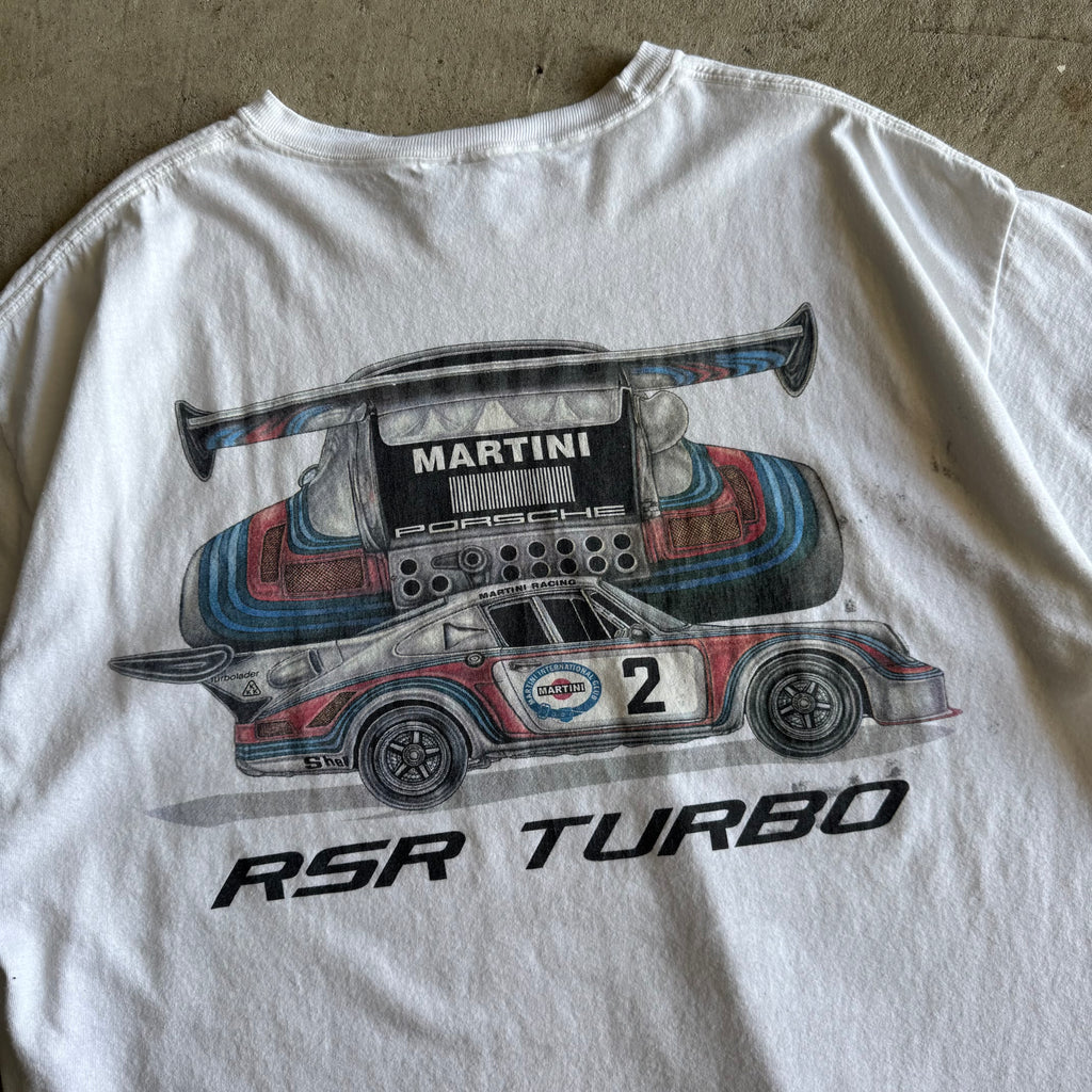 90s Porsche Martini Racing Turbo RSR White T Shirt (XL)