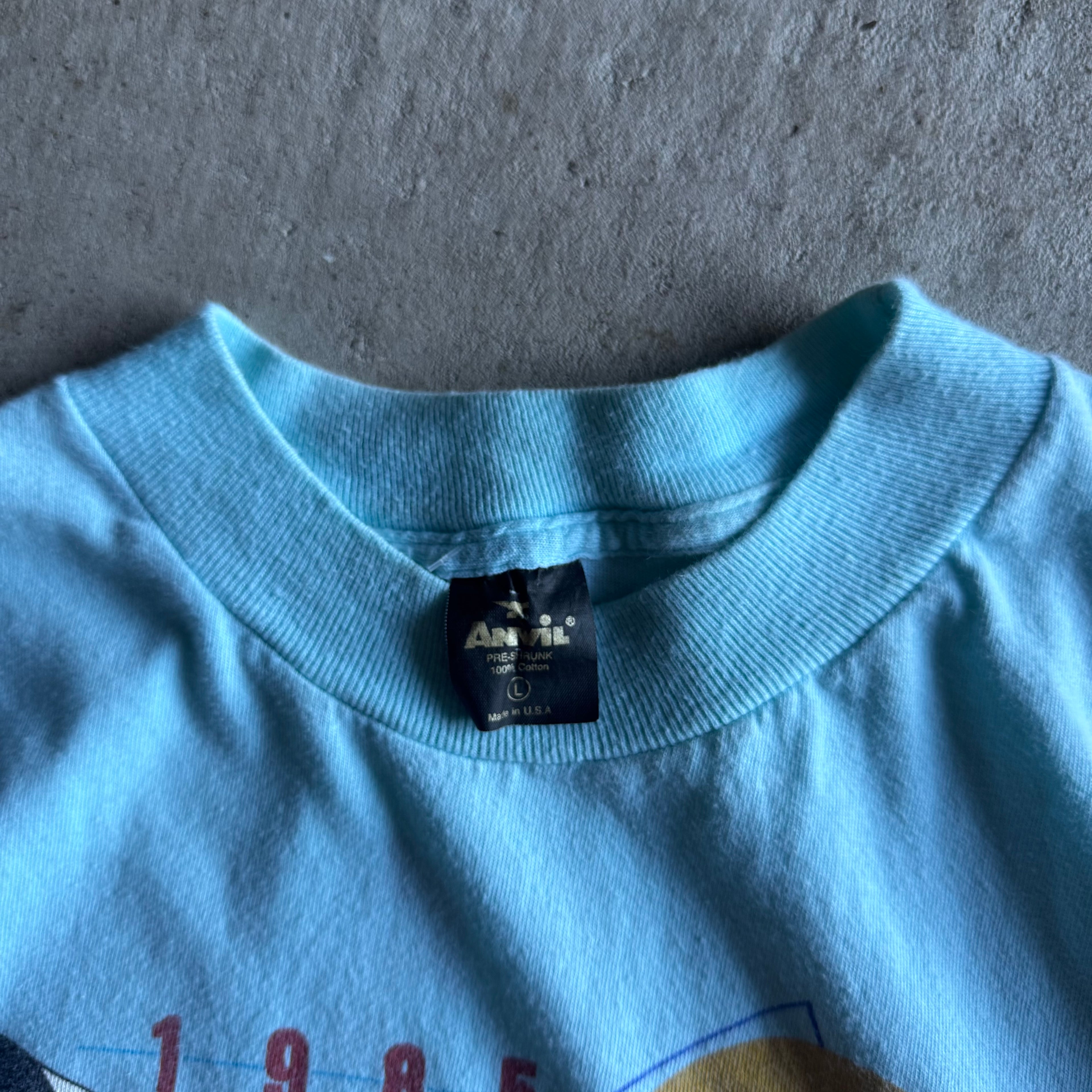 Vintage 80s 1985 Coca-Cola Classic 12 hours Sebring Blue Shirt Size Large