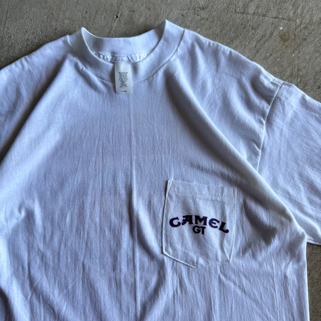 80s Front Pocket Camel GT Series IMSA White T Shirt (XL)