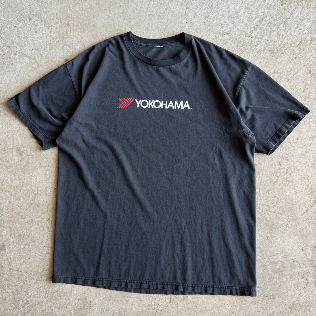 90s Yokohama Tires Speedo Porsche Pre-Runner Black T Shirt (XL)