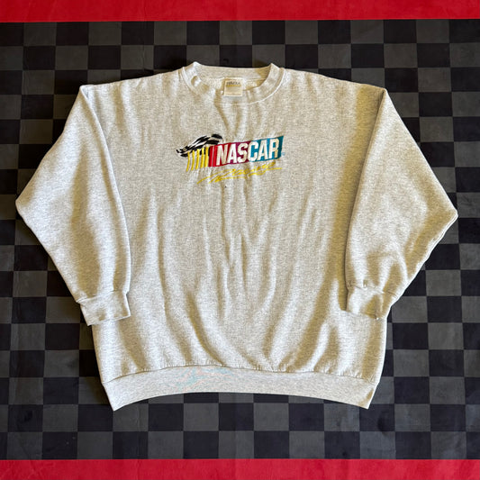 NASCAR Racing Embroidered Gray Pullover Sweater 2XL