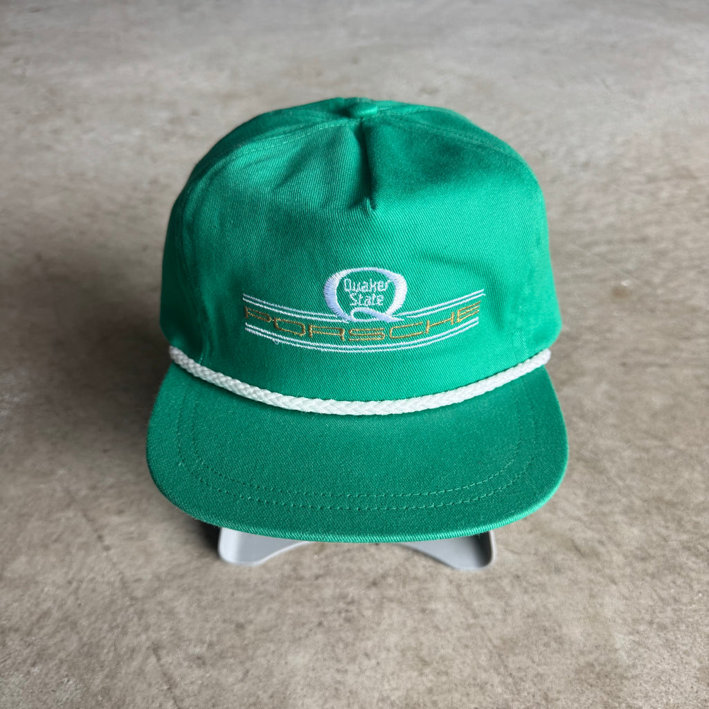80s Porsche Quaker State Green Adjustable Strapback Hat
