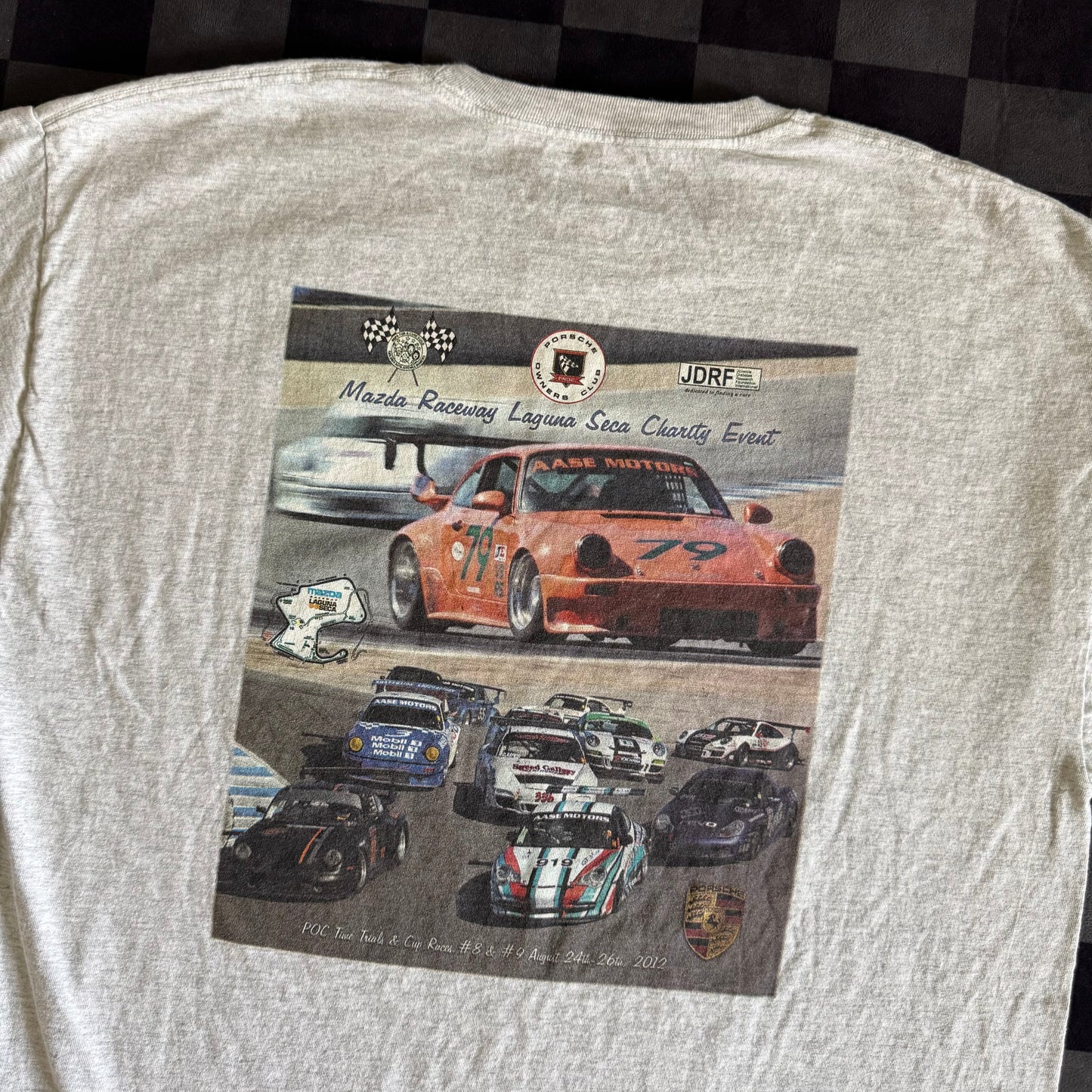 2012 Porsche Owners Club Laguna Seca Charity Event Gray T Shirt XXL