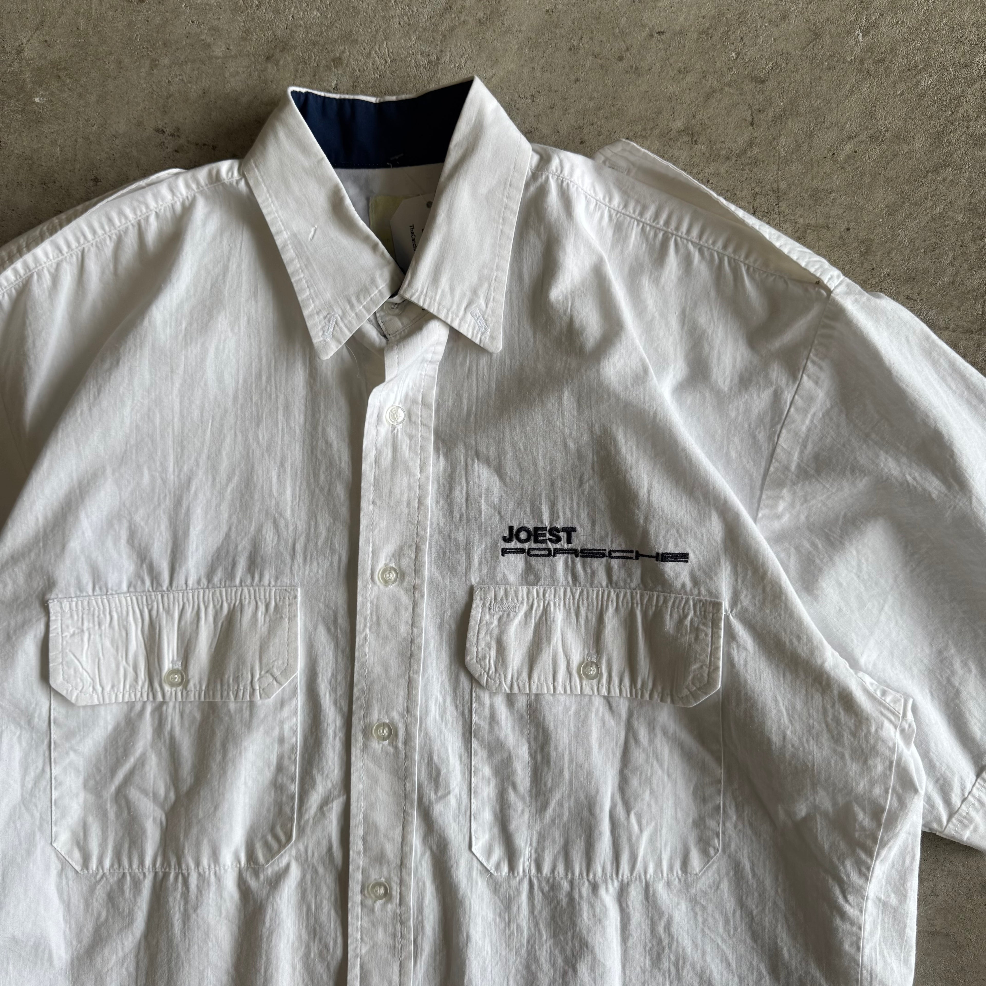 90s Porsche Team Joest White Button Up Shirt (L)