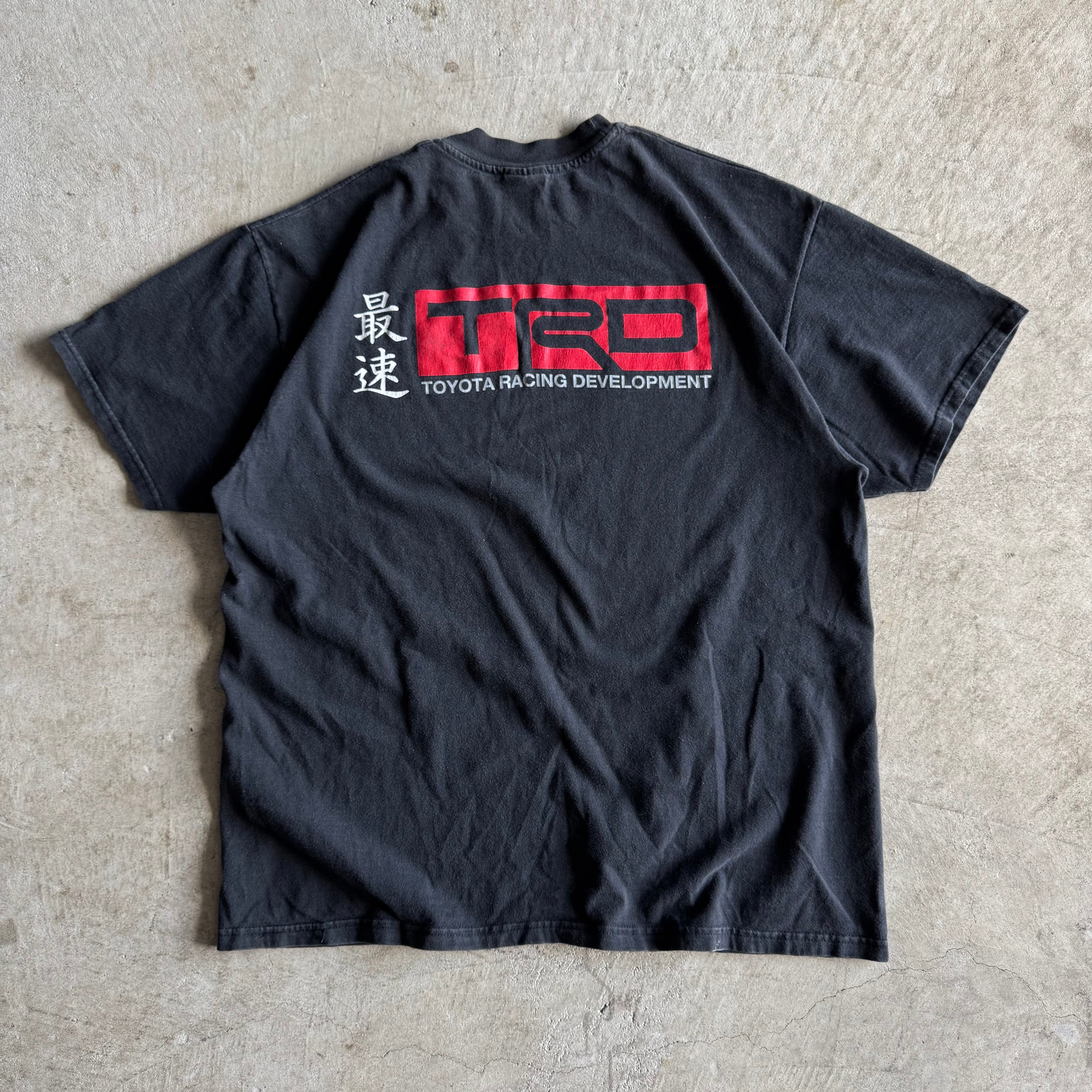 Vintage 90s Toyota TRD Kanji Japanese Logo Black T Shirt Size XL