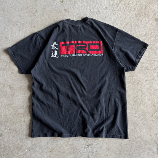 Vintage 90s Toyota TRD Kanji Japanese Logo Black T Shirt Size XL