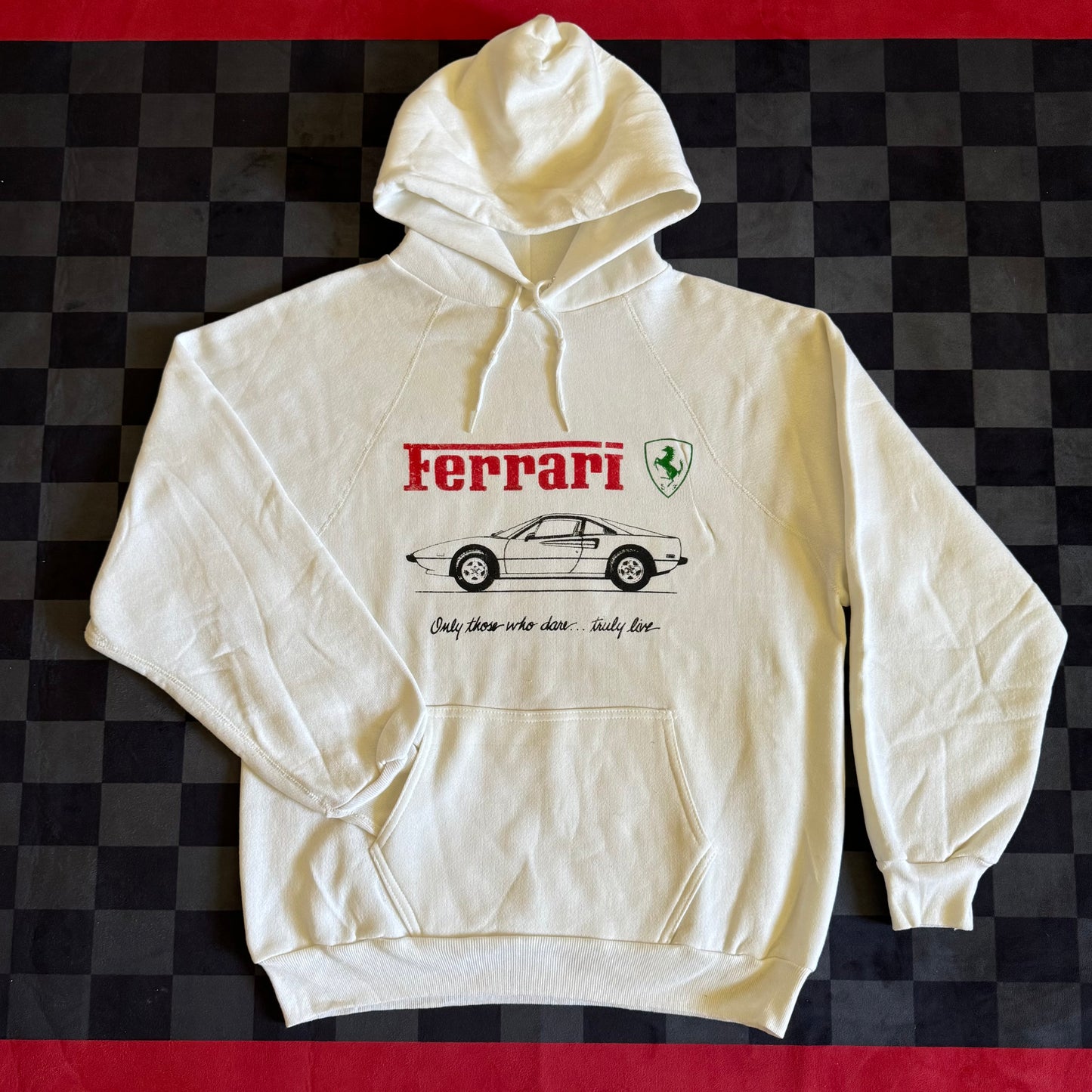 Ferrari GTO White Hooded Sweater Large