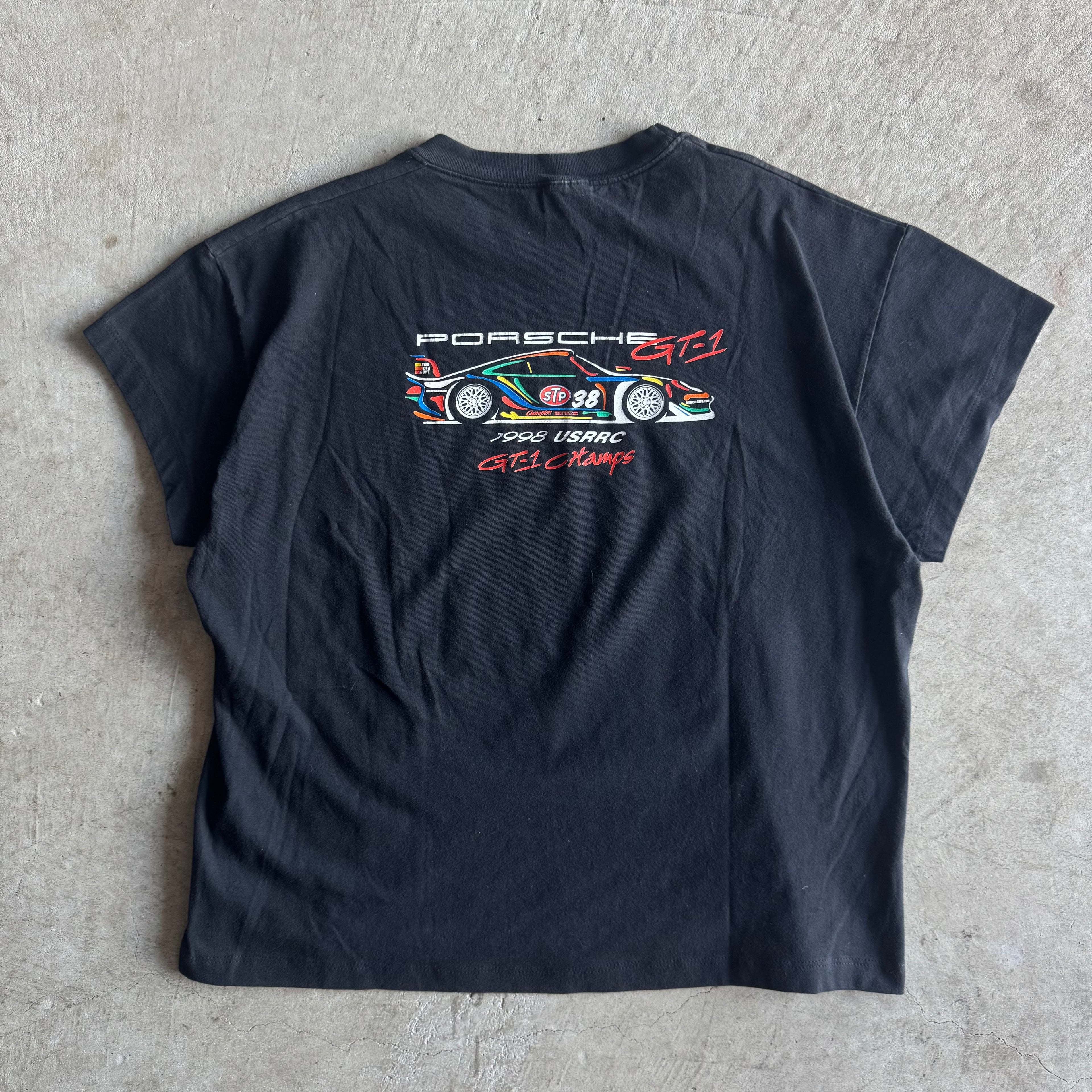 90s Porsche Champion Racing 911 GT1 Black T Shirt (XL)