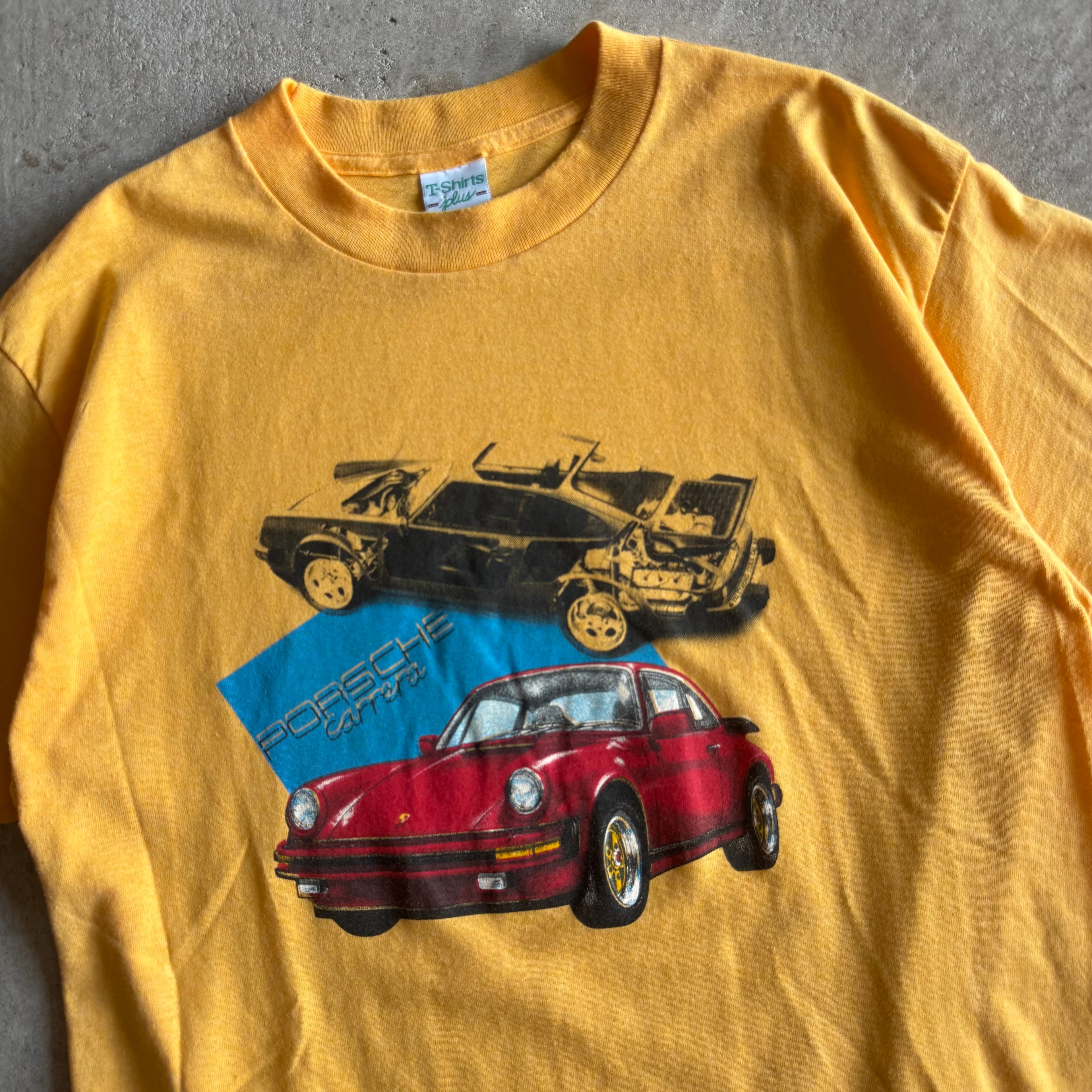 80s Porsche 911 Carrera 930 Yellow T Shirt (L)