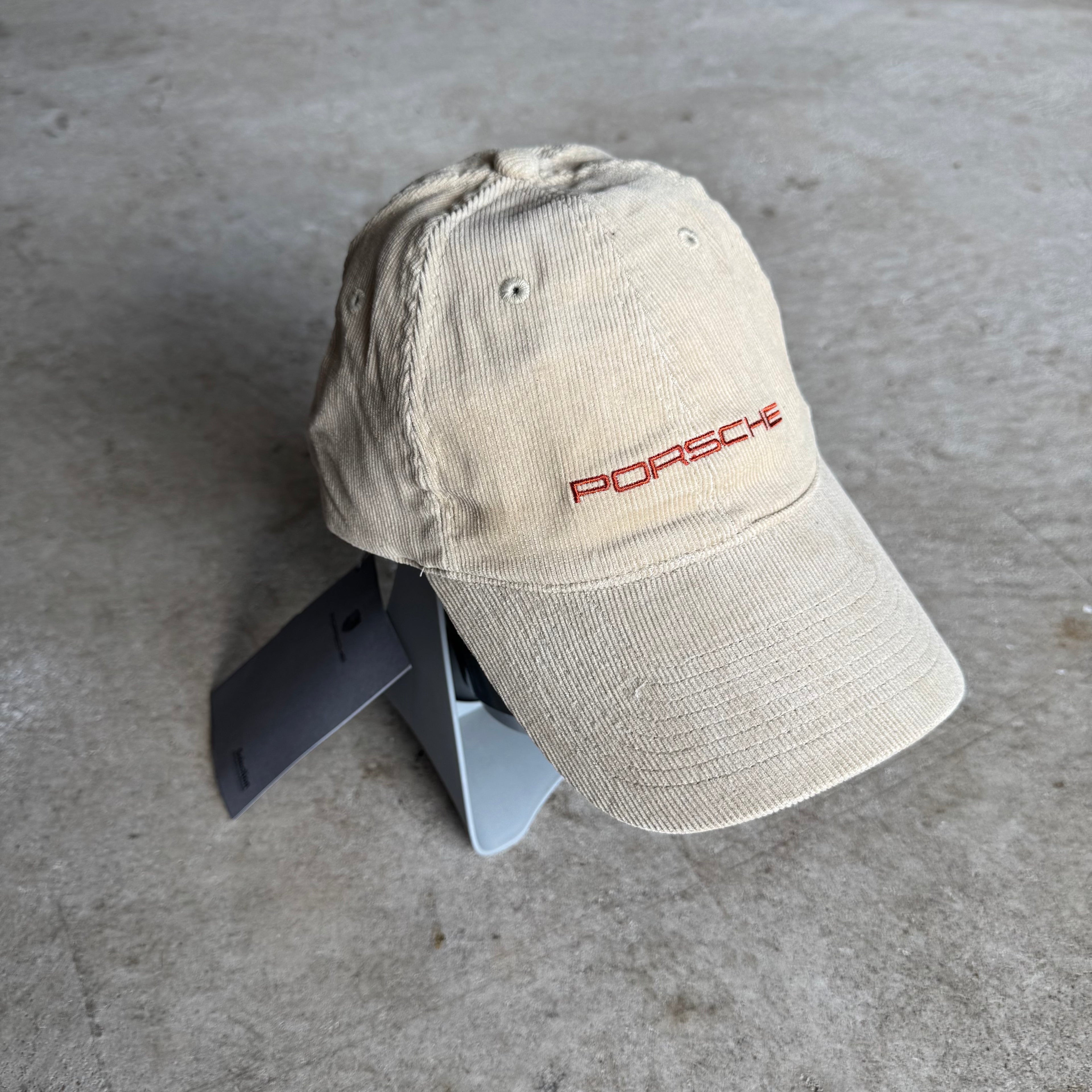 2000s Porsche Selection Brown Corduroy Strapback Hat