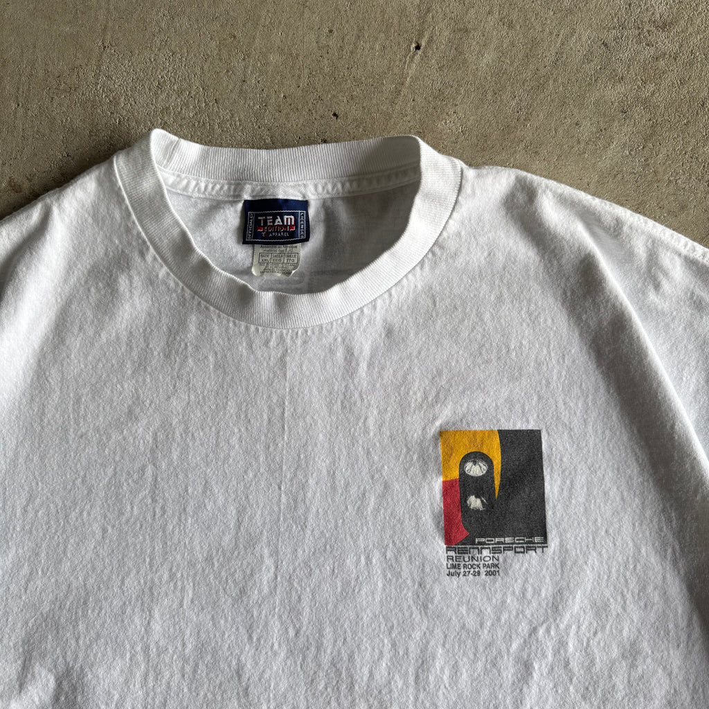 2001 Porsche Rennsport Reunion Lime Rock White T Shirt (XXL)
