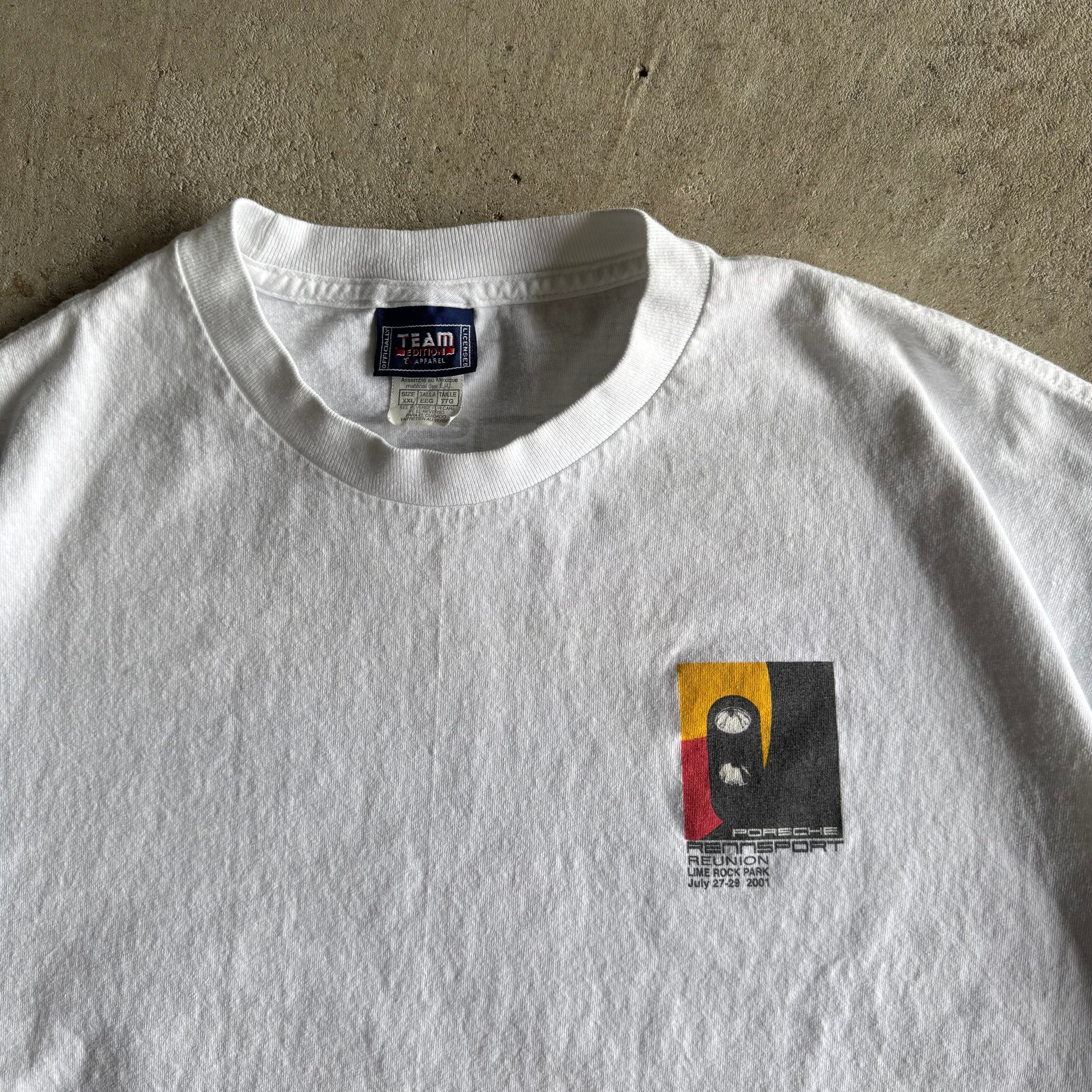 2001 Porsche Rennsport Reunion Lime Rock White T Shirt (XXL)
