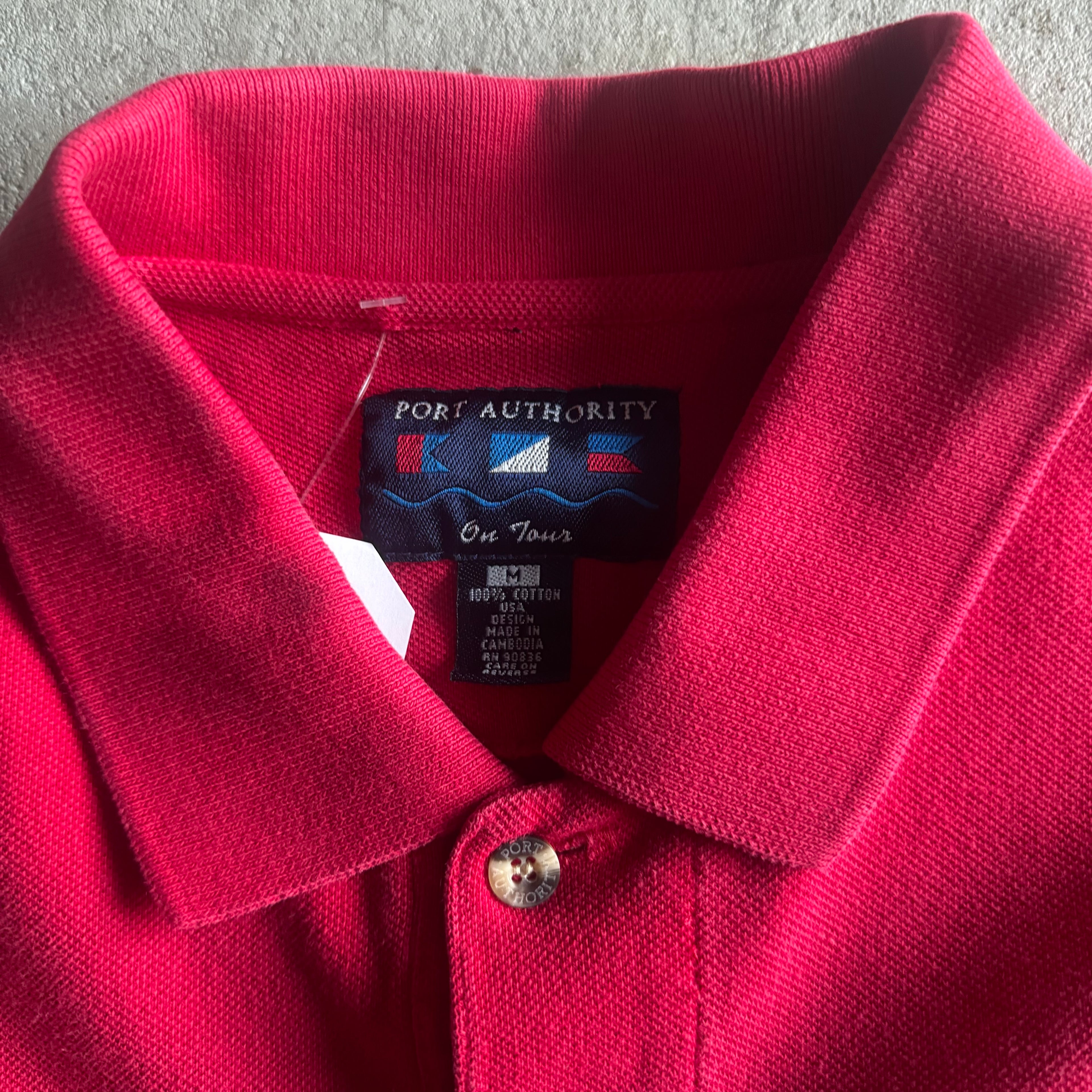 Vintage 90s Porsche 911 Red Polo Top Shirt Size Medium