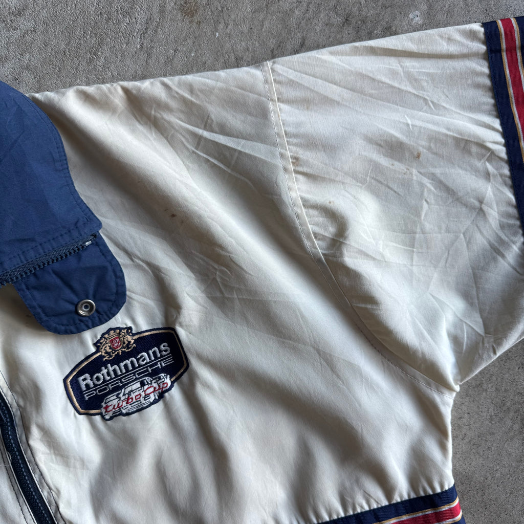 80s Porsche Rothmans Racing Striped Outerwear Jacket (XL)