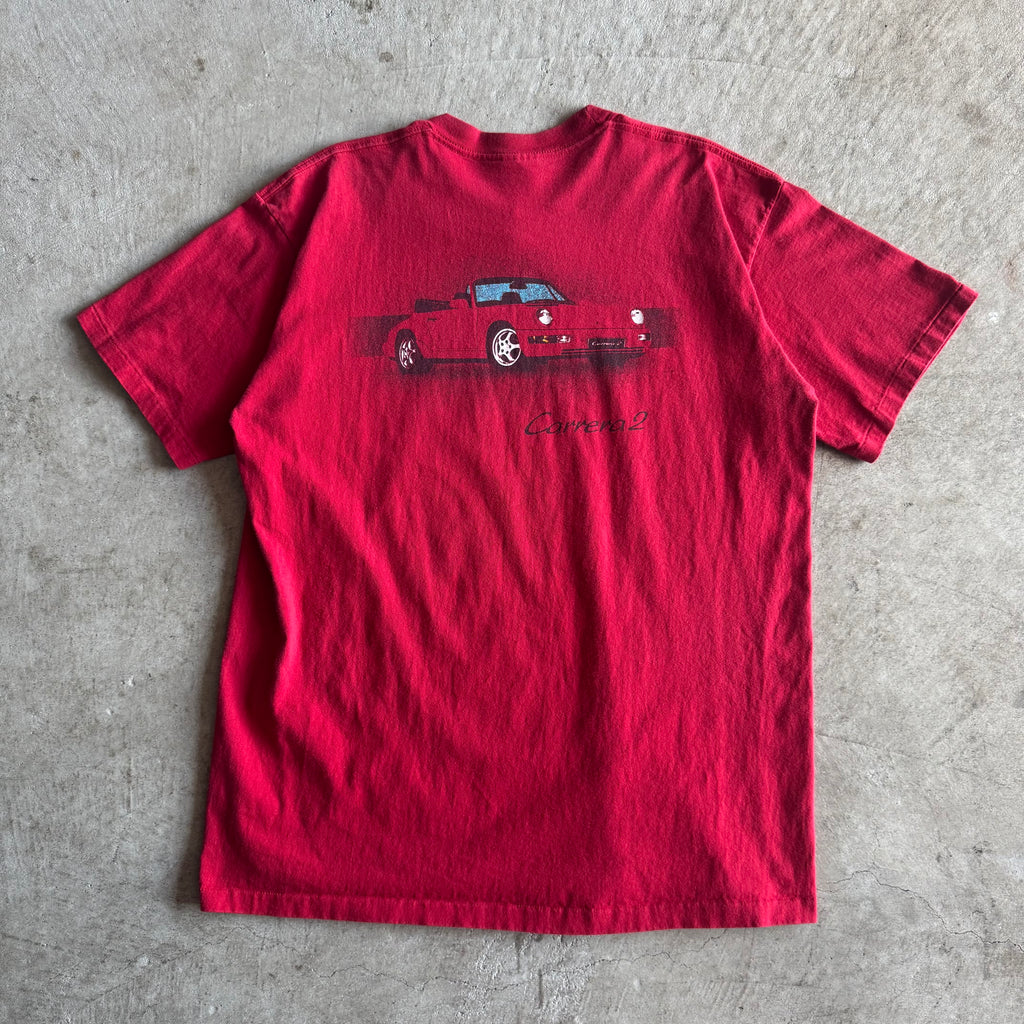 90s Porsche 911 Carrera 2 Red T Shirt (XL)