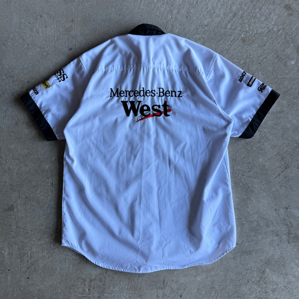 90s Mercedes West McLaren Formula 1 Button Up Shirt (XL)