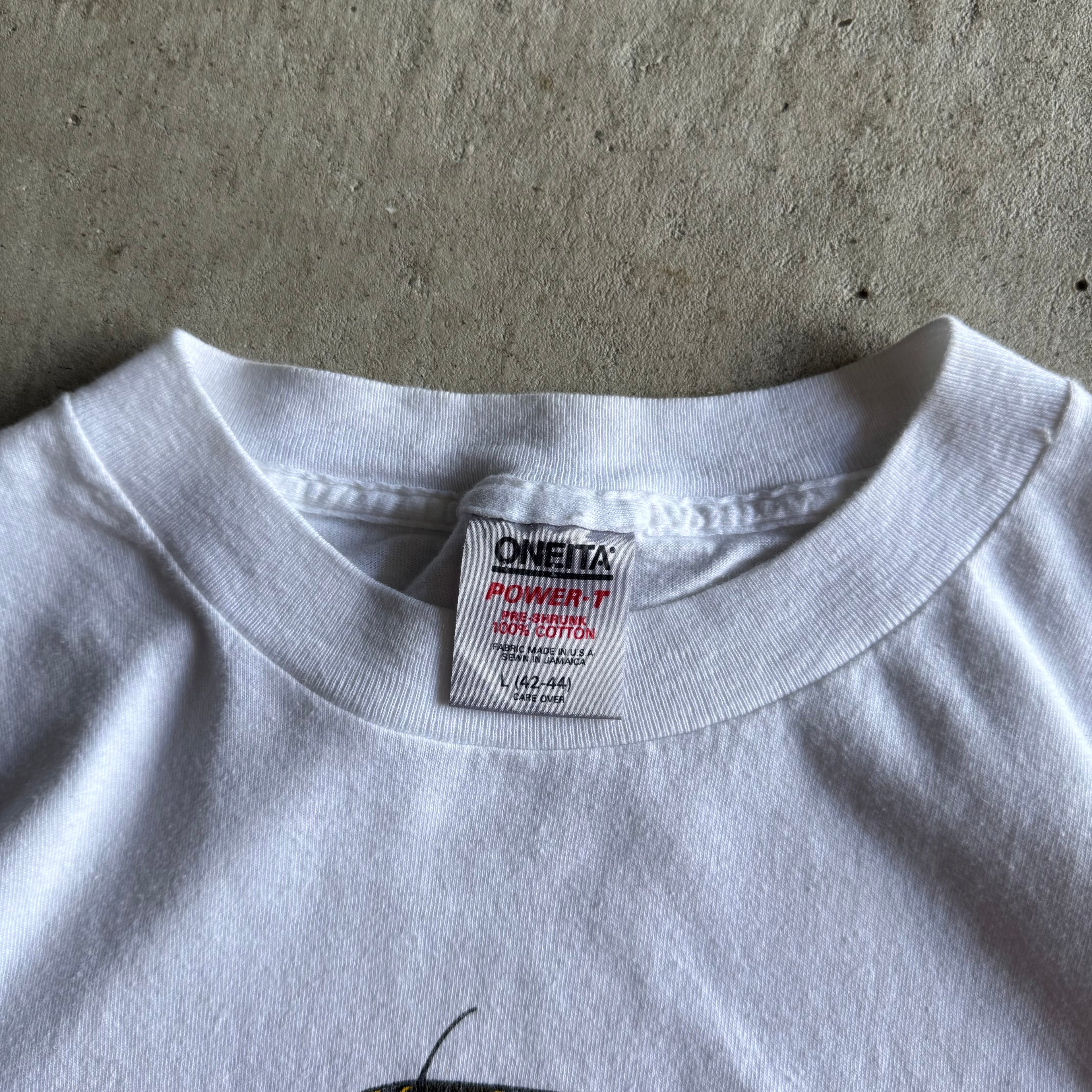 Vintage 90s Porsche Shell 962 White T Shirt Size Large