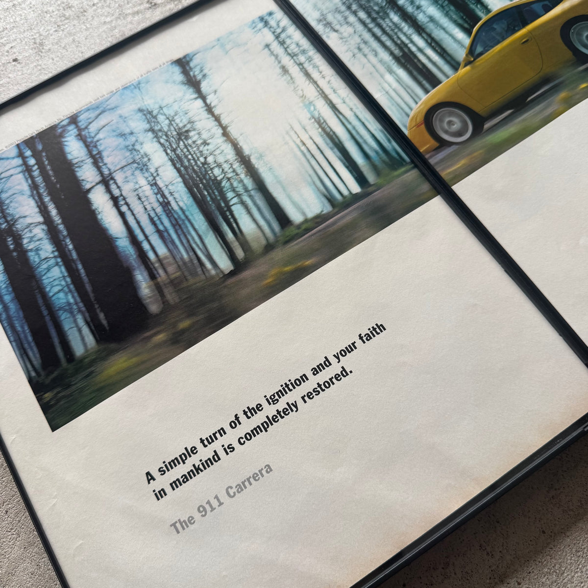 2003 Porsche Simple Turn of the Ignition 911 Carrera Framed Advertisement