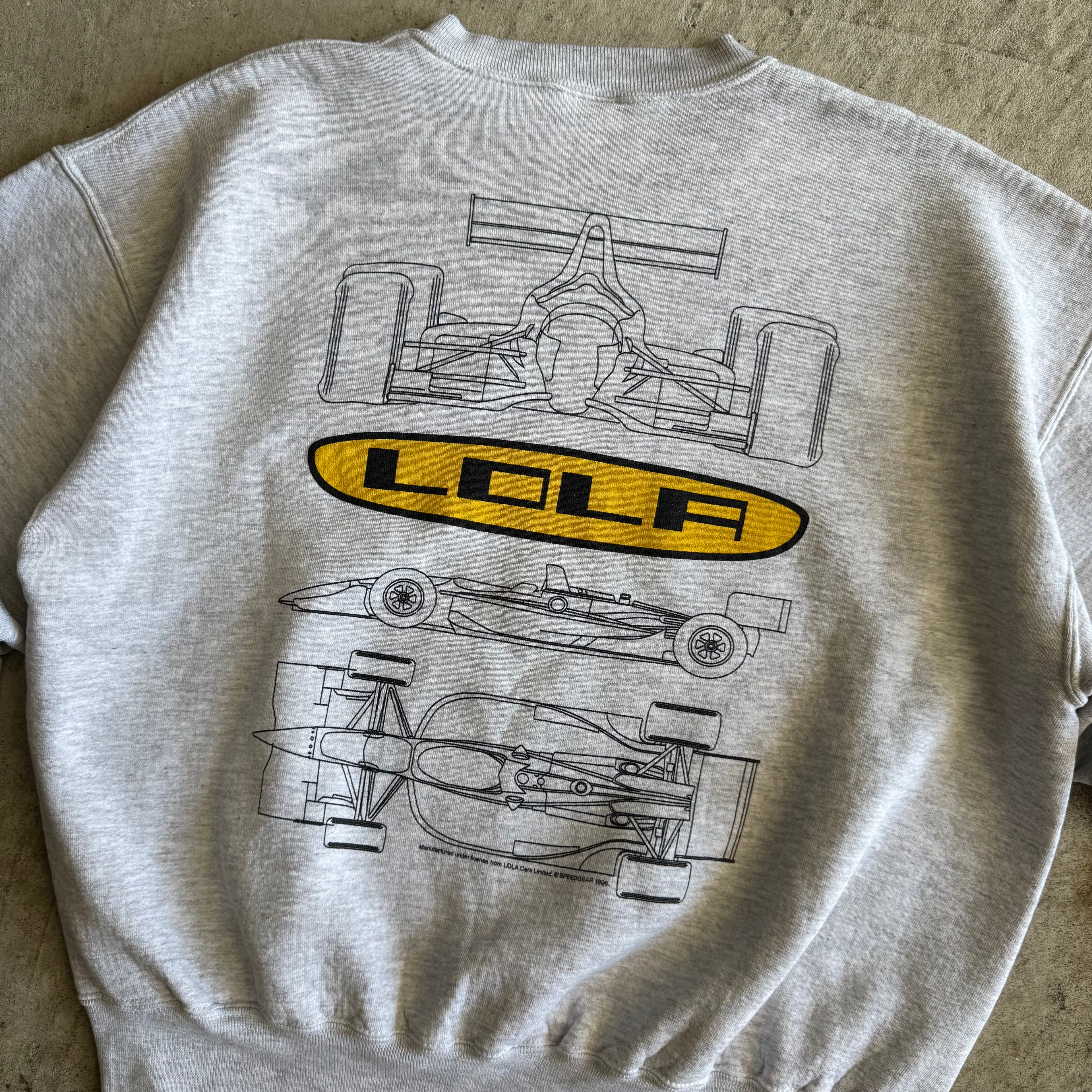 90s Lola Formula 1 F1 Racing Grey Crewneck Sweater (XL)