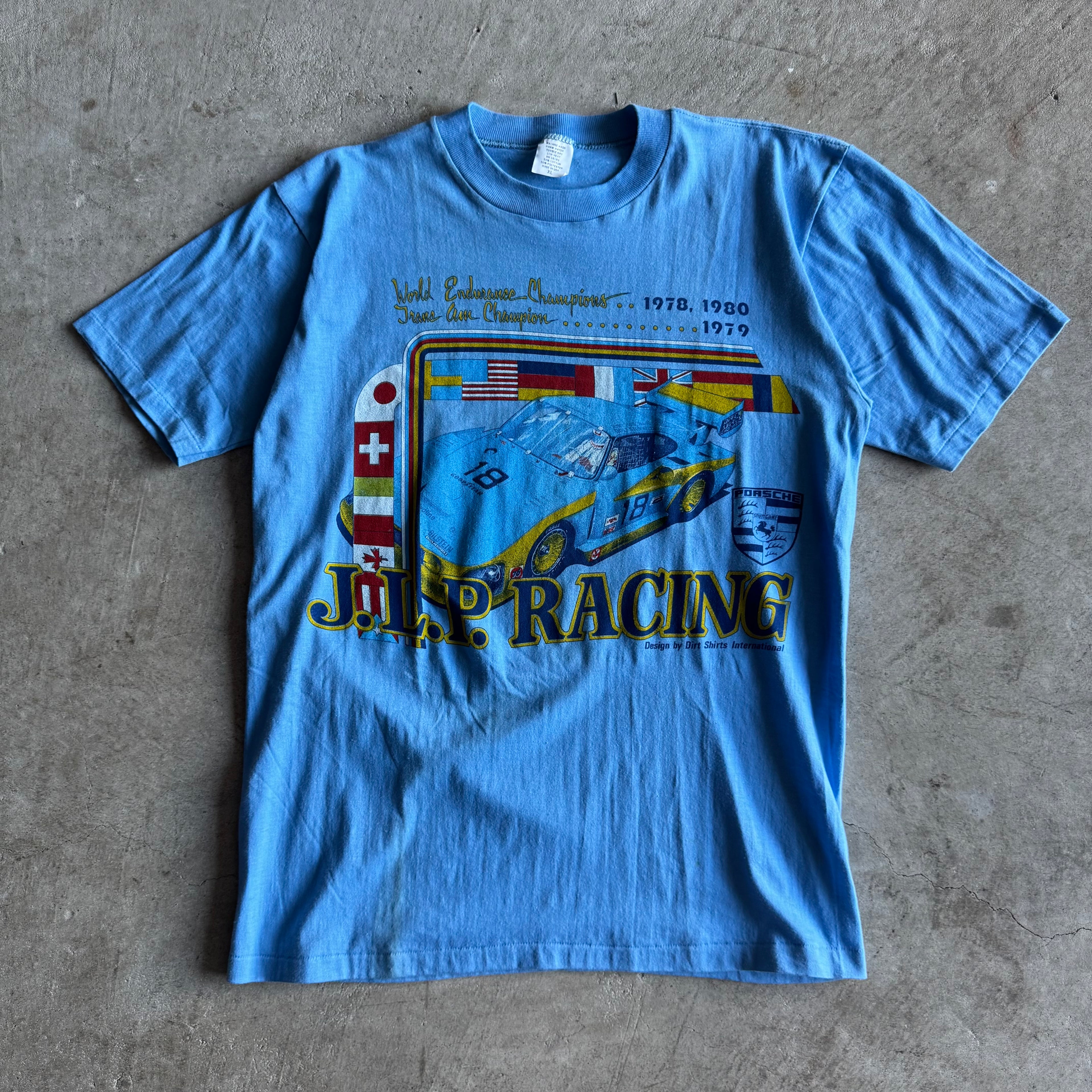 80s Porsche JLP Racing 935 Champions Blue T Shirt (L)
