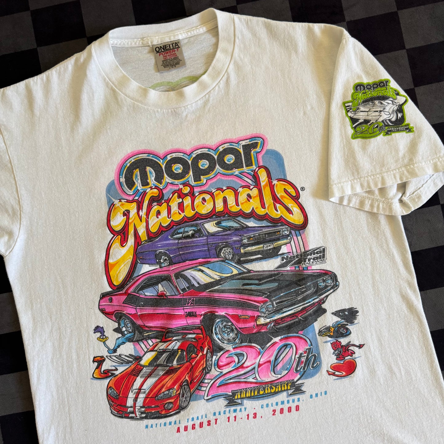 Vintage 2000 Mopar Nationals 20th Anniversary Participant White T Shirt Size Large