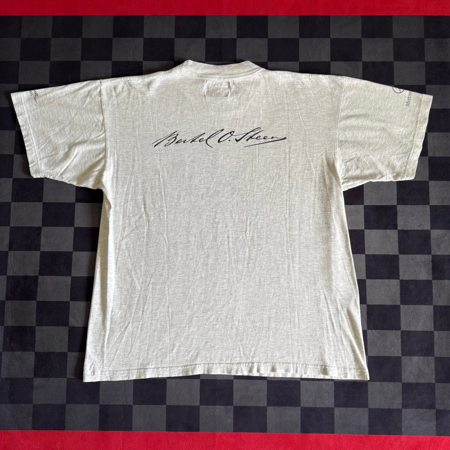 Vintage 90s Mercedes SLR Bertel O. Steen Dealership Grey T Shirt Size XL