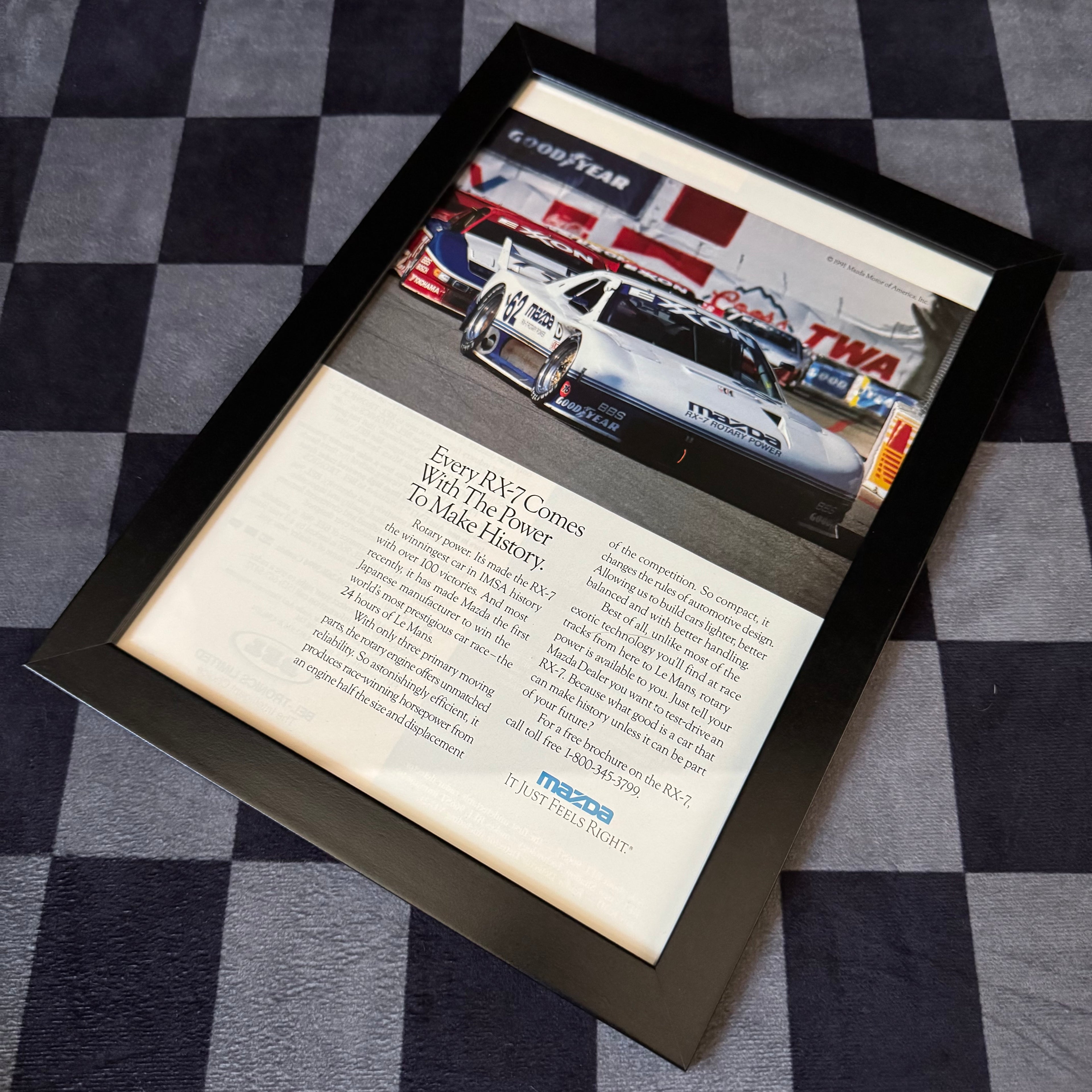 1991 Mazda RX-7 Power to Make History Framed Avertisement