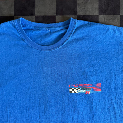 2018 Porsche Rennsport Reunion Laguna Seca Blue T Shirt XXL