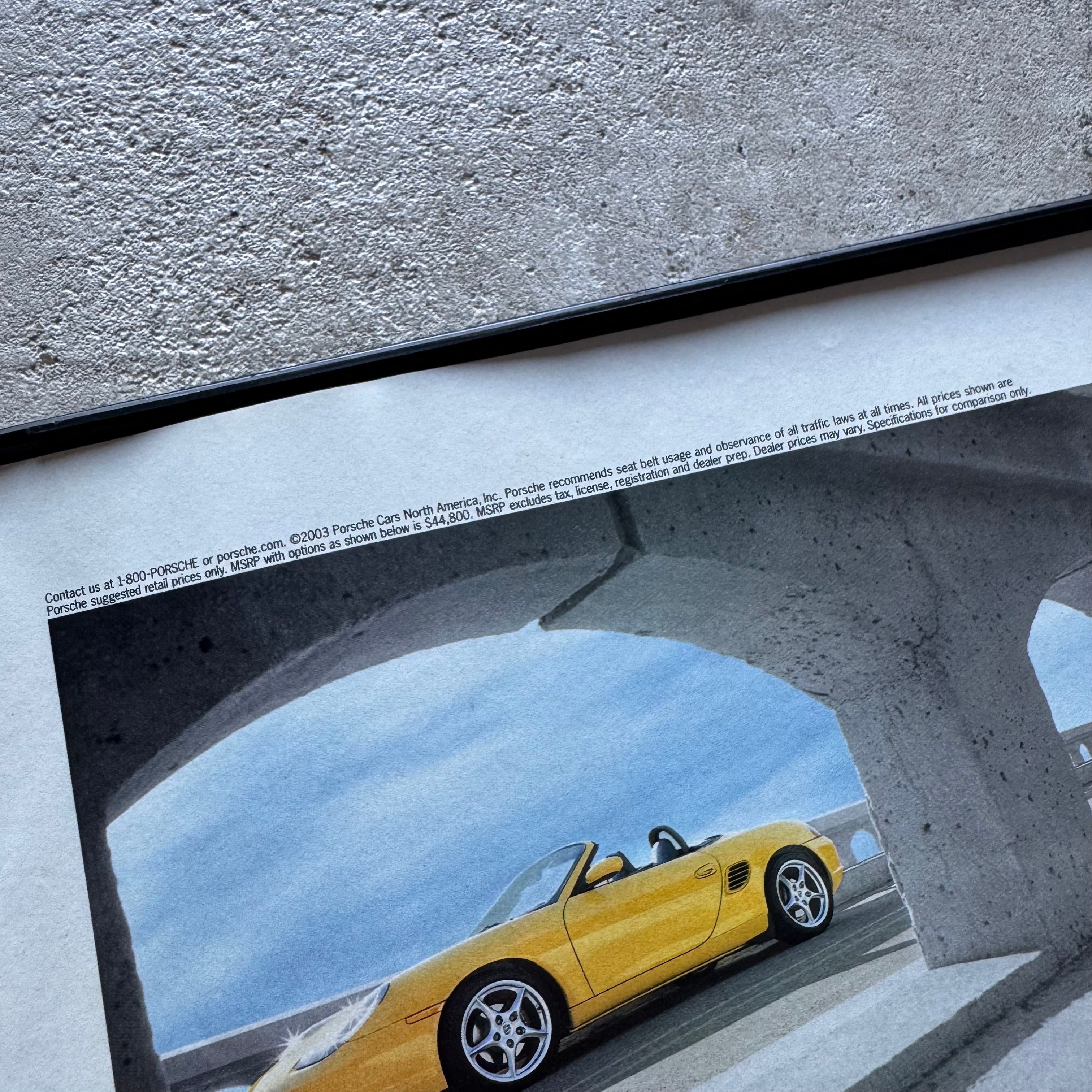 2003 Porsche A Dollar A Mile Boxster Framed Advertisement