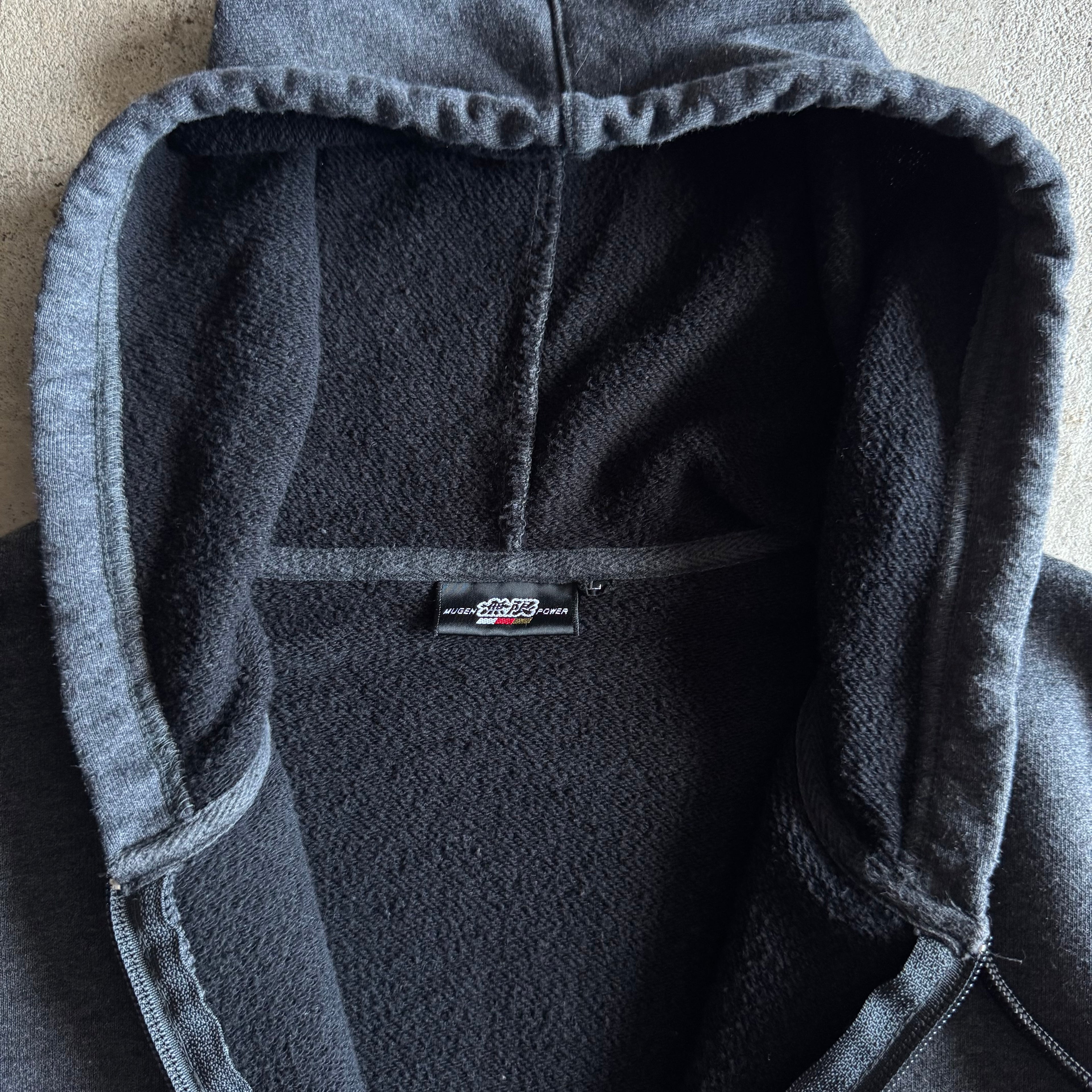 90s Mugen Power Honda Racing Grey Hooded Jacket (L)