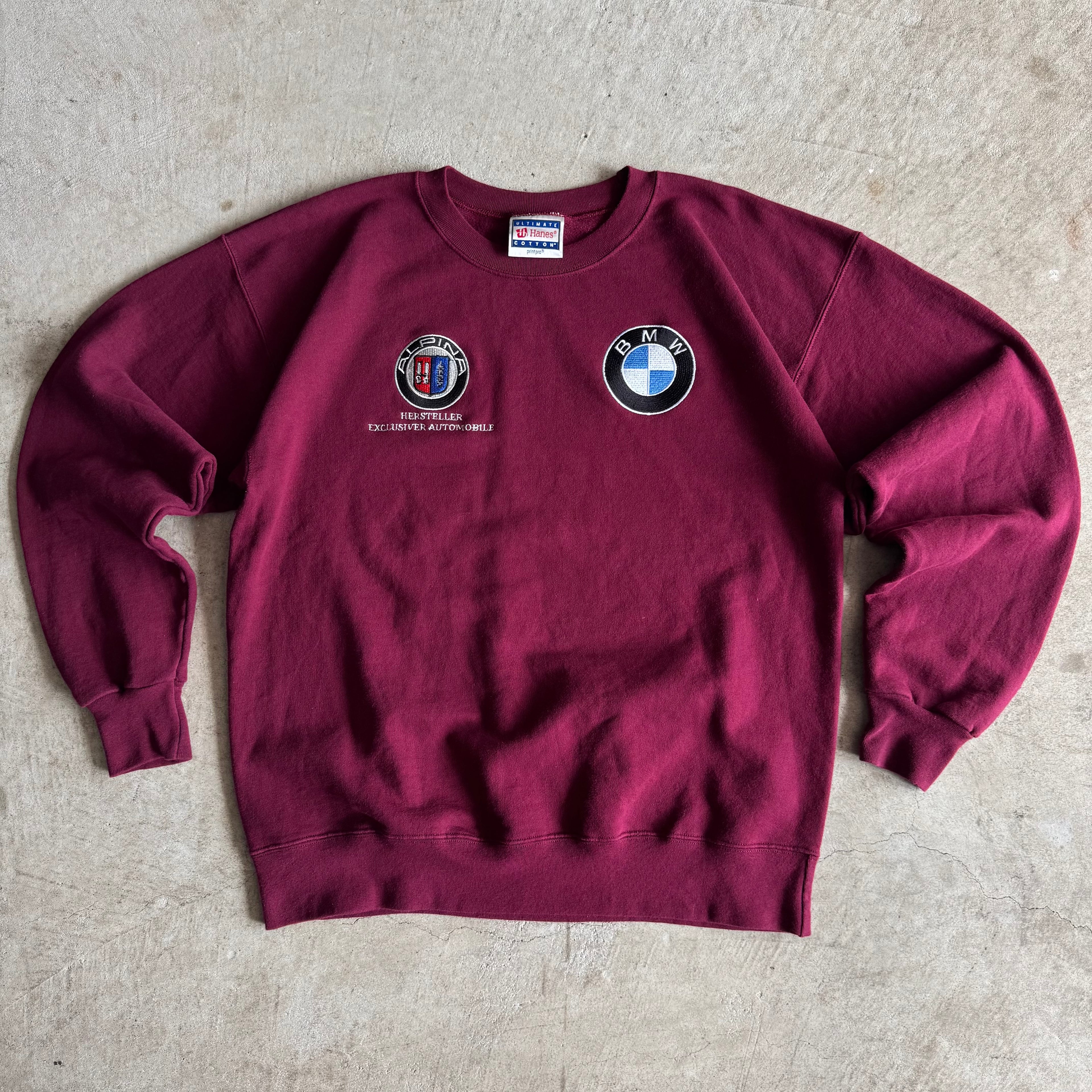 90s BMW Alpina Motorsports Burgundy Crewneck Sweater (M)
