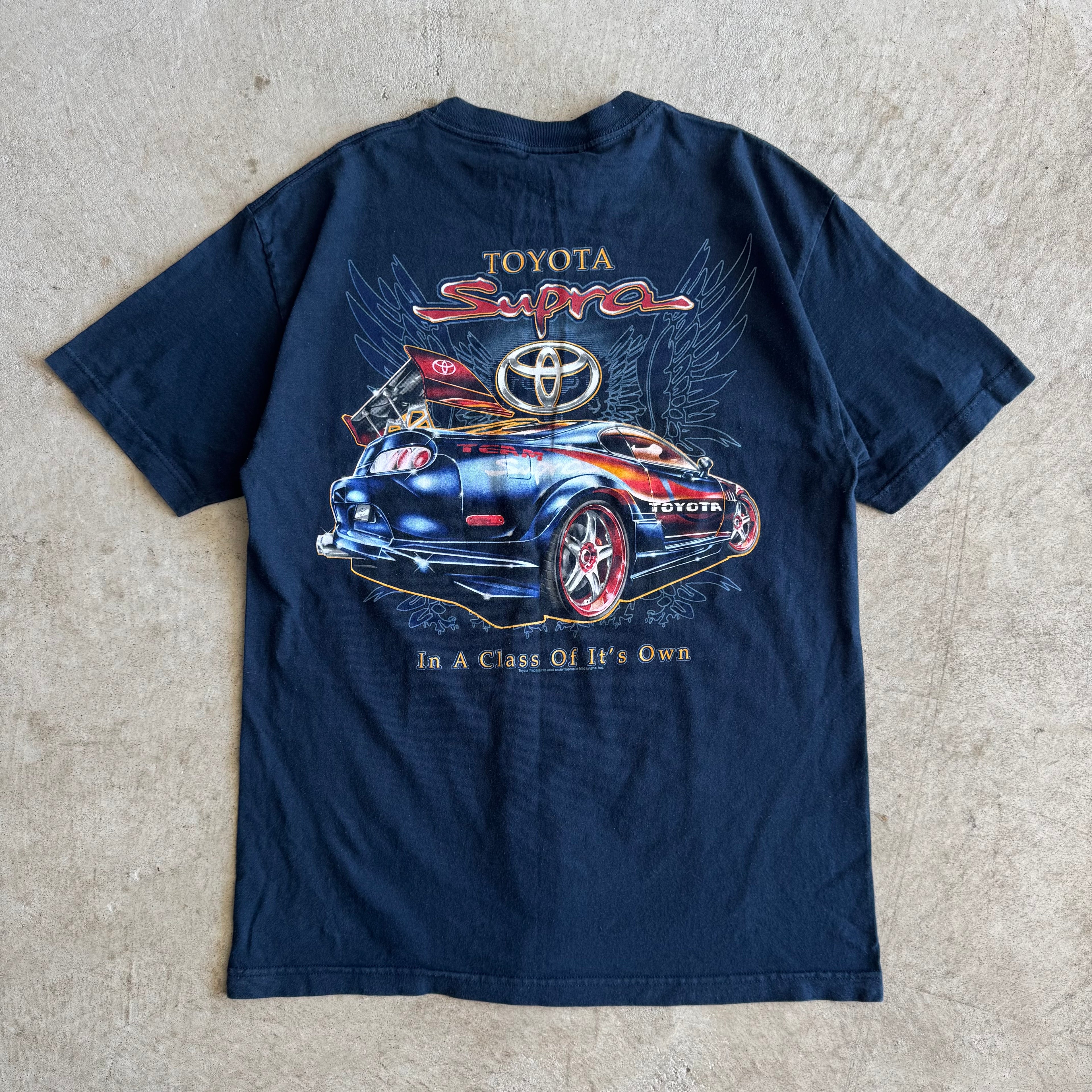 90s Mad Engine Toyota Supra Mkiiii Navy T Shirt (L)