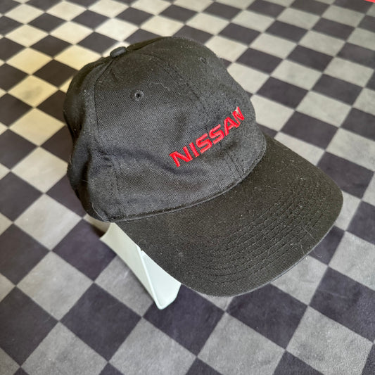 Vintage Nissan Black Strapback Hat Cap