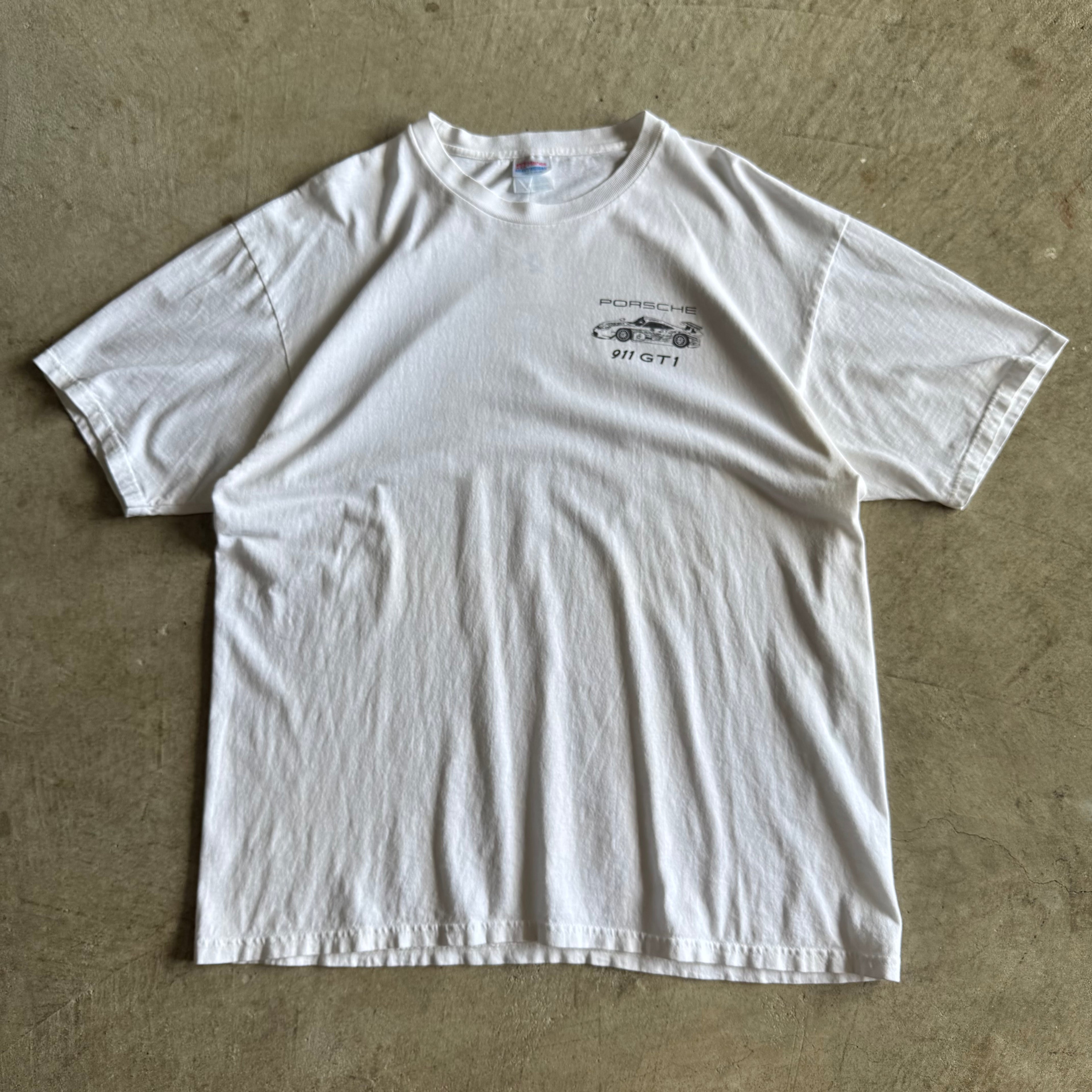 Vintage 90s Porsche GT1 Mobil 1 Warsteiner White T Shirt Size XL