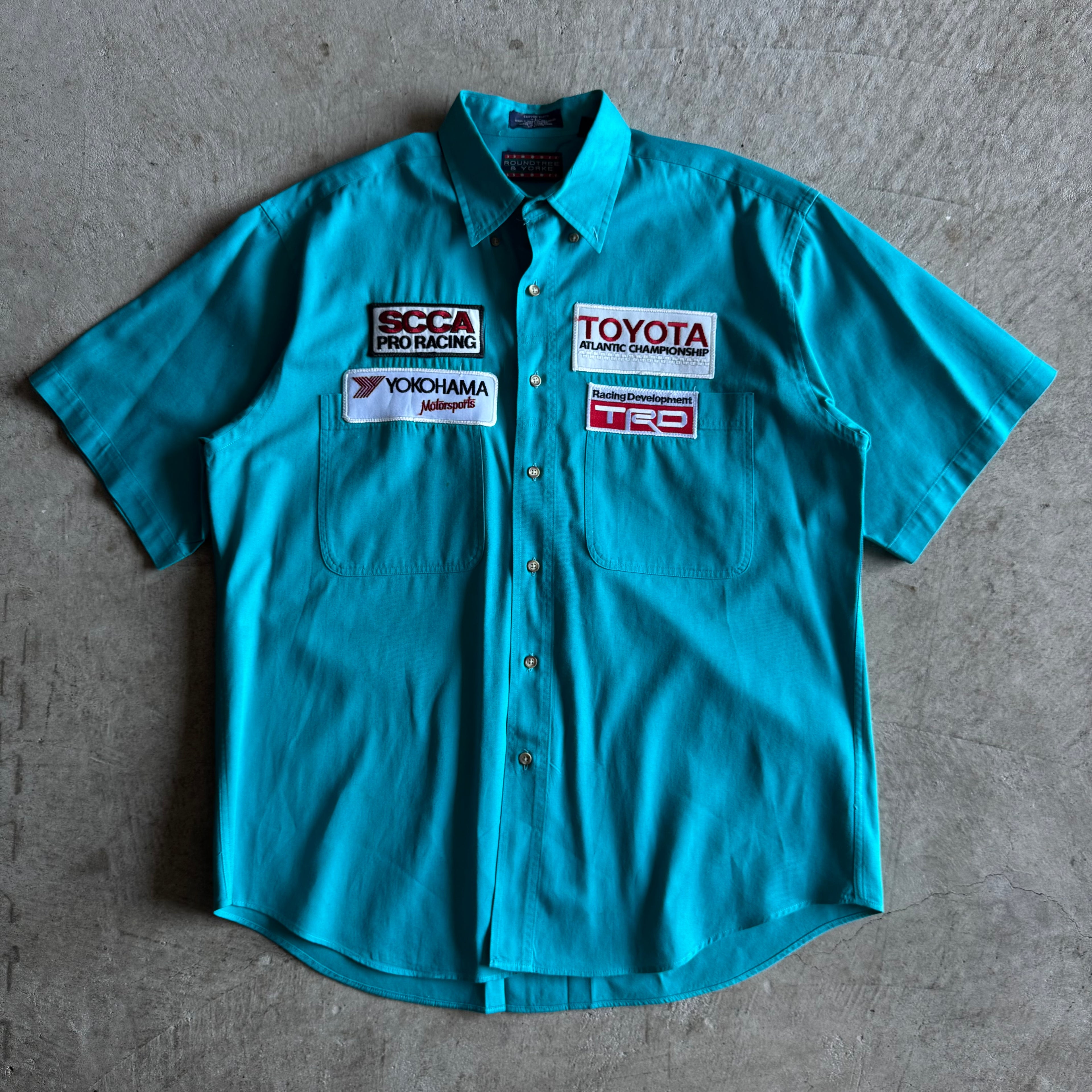 90s TRD Toyota Atlantic Championship Racing Blue Button Up Shirt (XL)