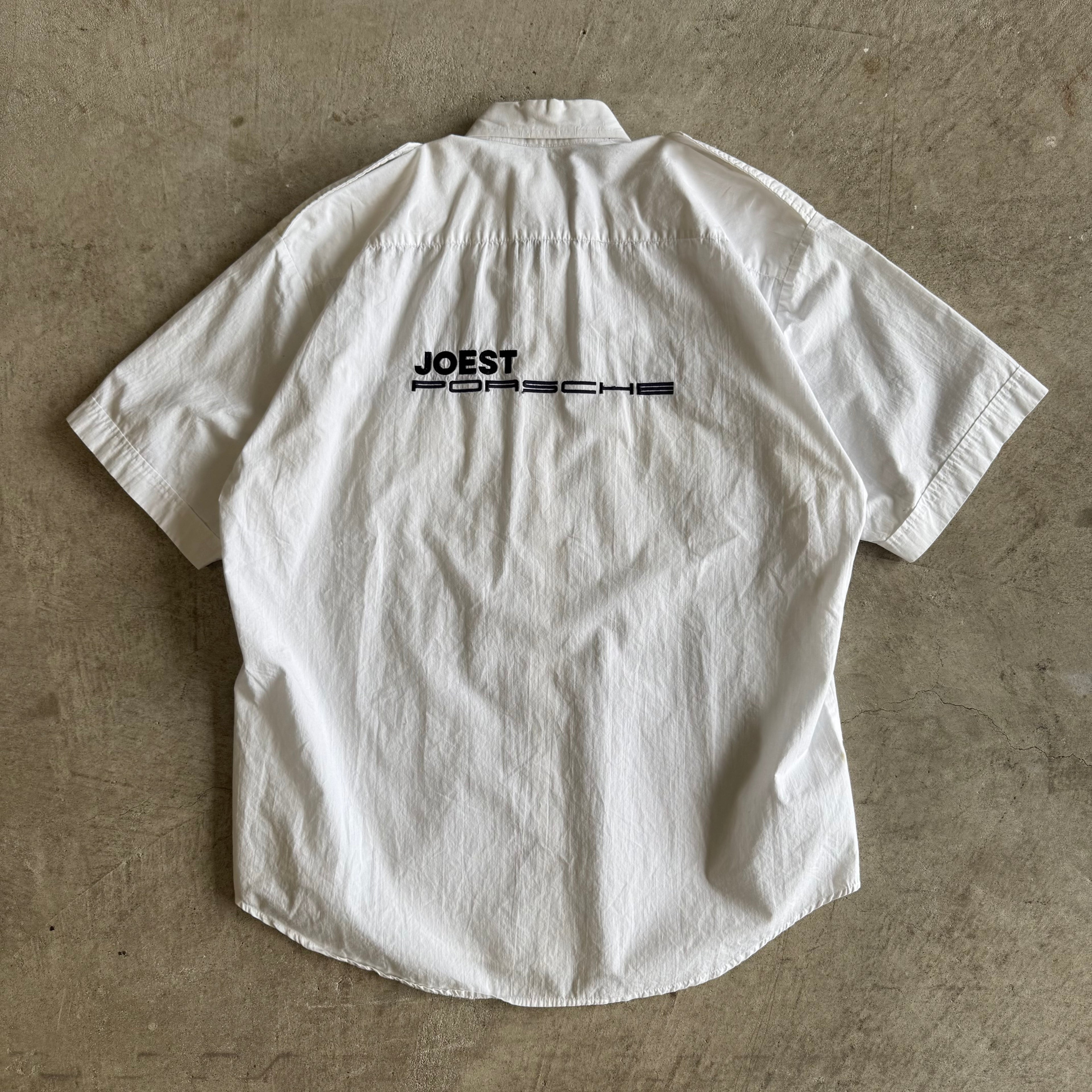90s Porsche Team Joest White Button Up Shirt (L)