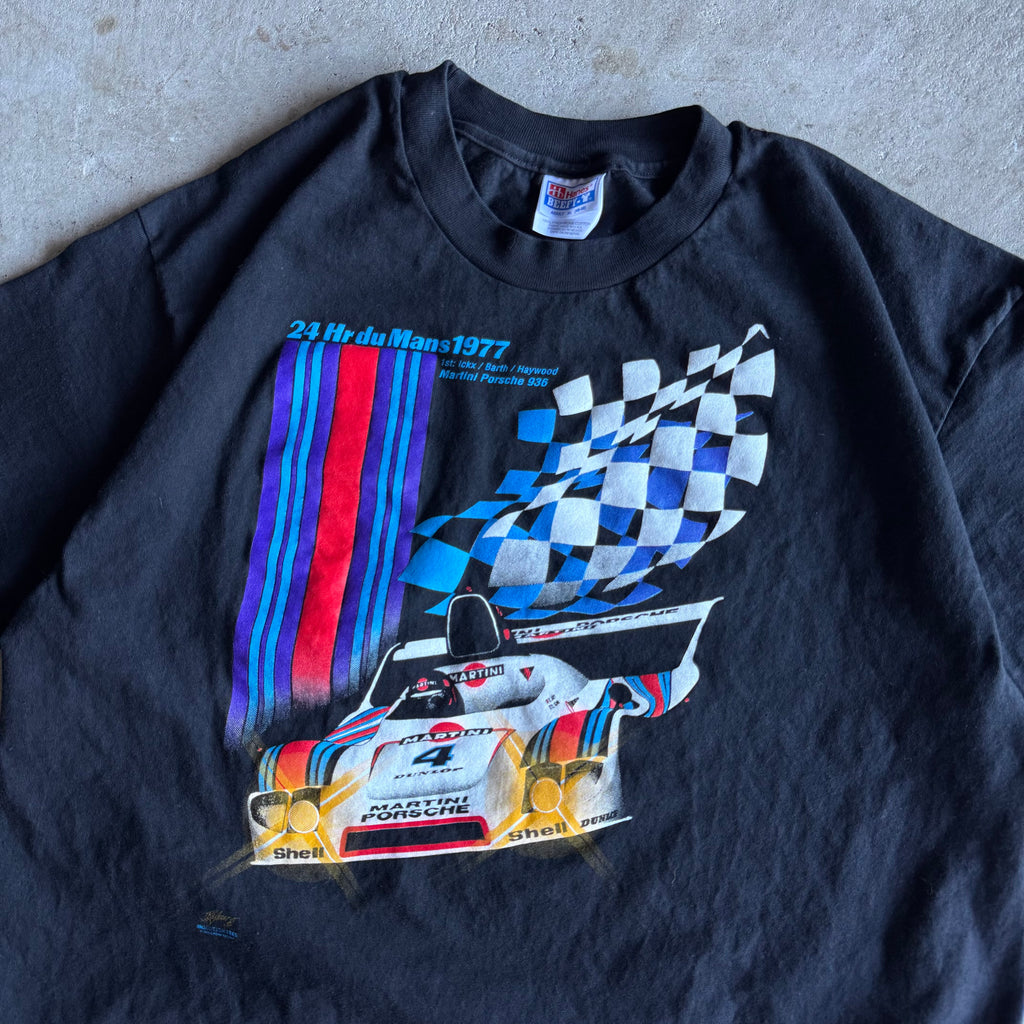 90s Porsche 936 24 Heures du Mans 1977 Black T Shirt (XL)