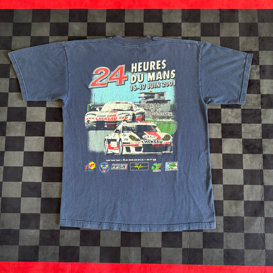 Vintage 2001 24 Hours of Le Mans Porsche T Shirt Size Large