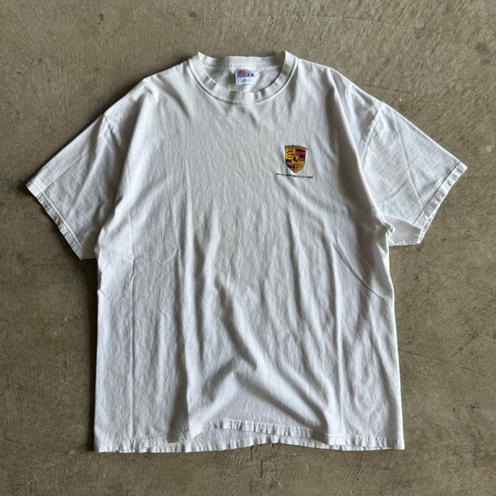 90s Porsche Crest White T Shirt (XL)