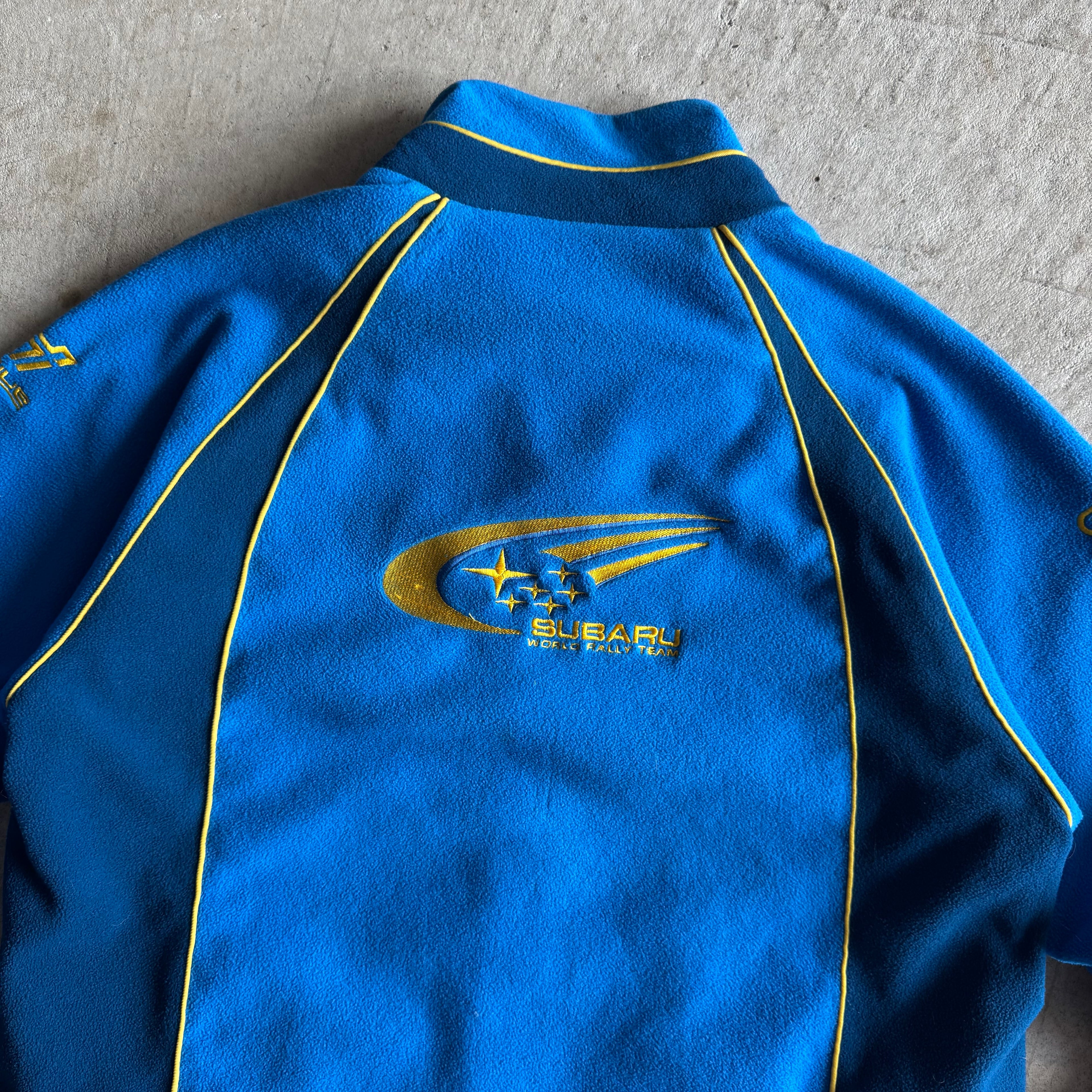 90s Subaru World Rally Team Blue Fleece Jacket (M)